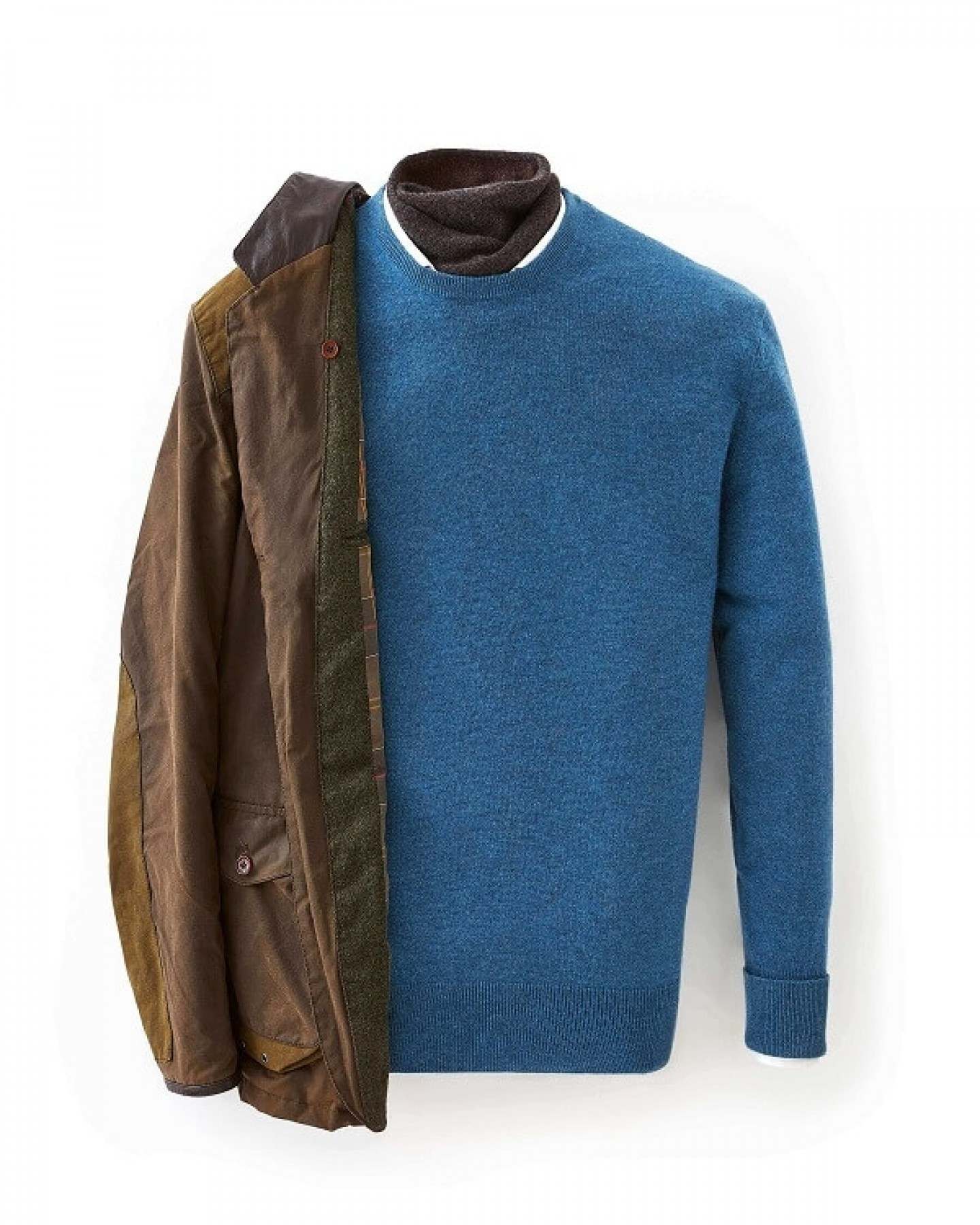 007 Crew Neck Cashmere Jumper Blue Wave - Image 7