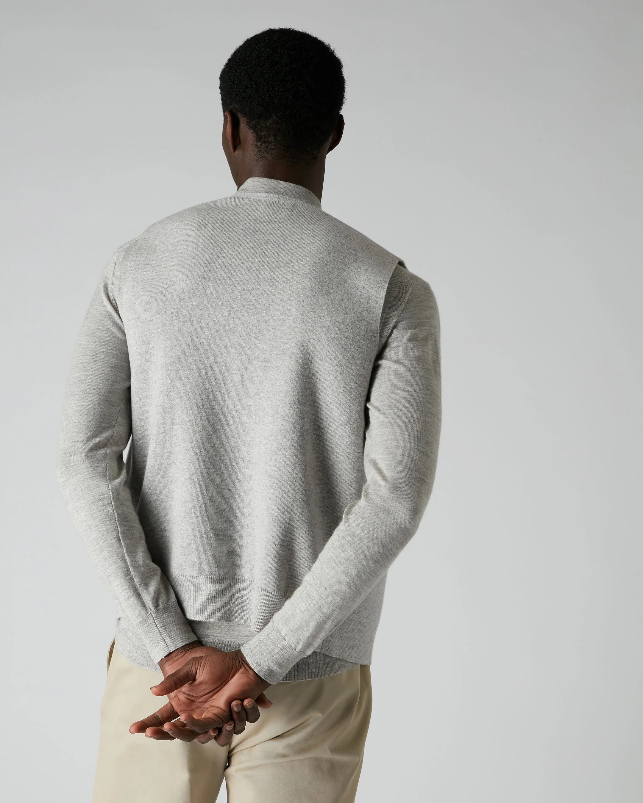 007 Milano Knitted Cashmere Waistcoat Fumo Grey - Image 6