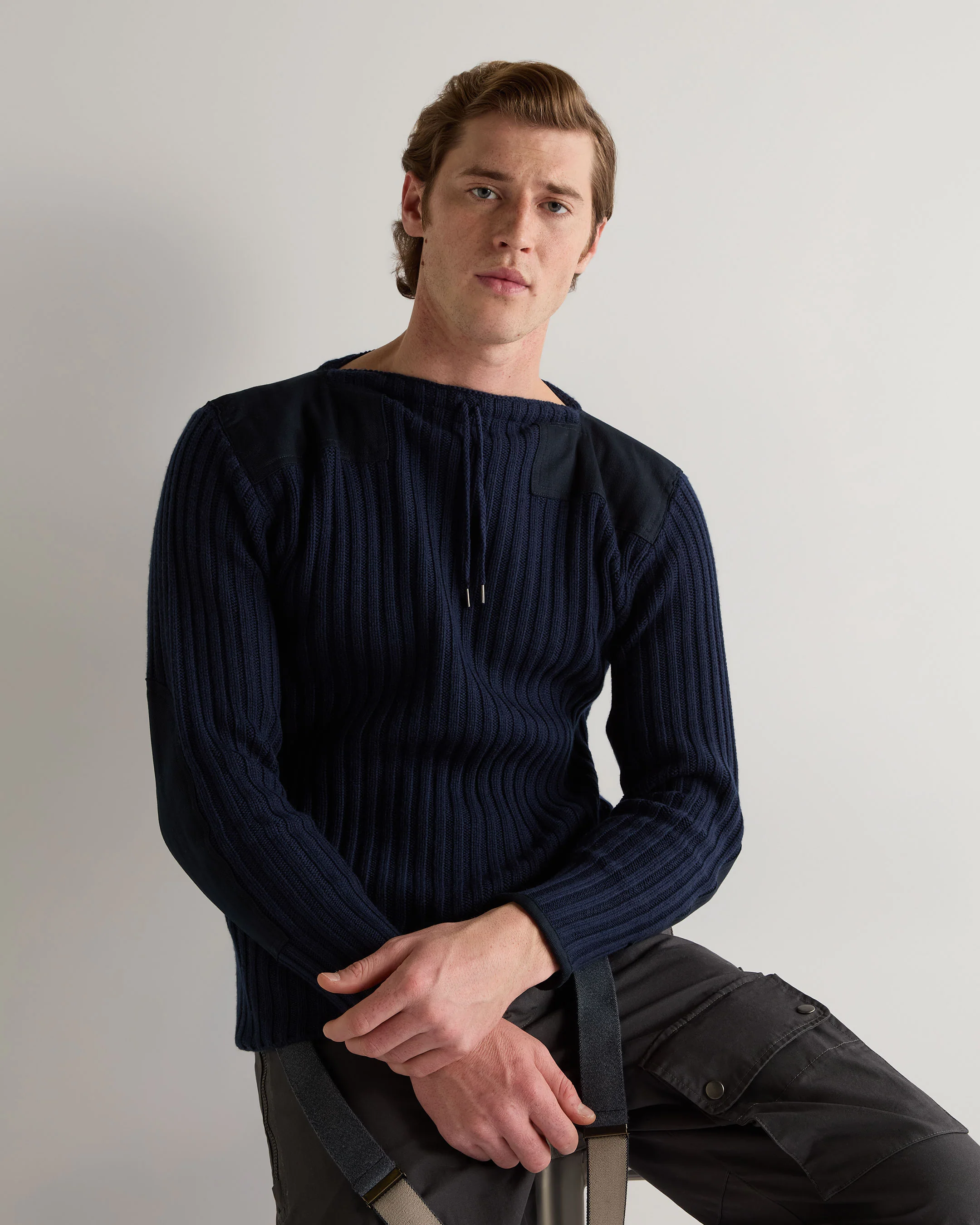 007 Ribbed Army Sweater Navy Blue - Image 10