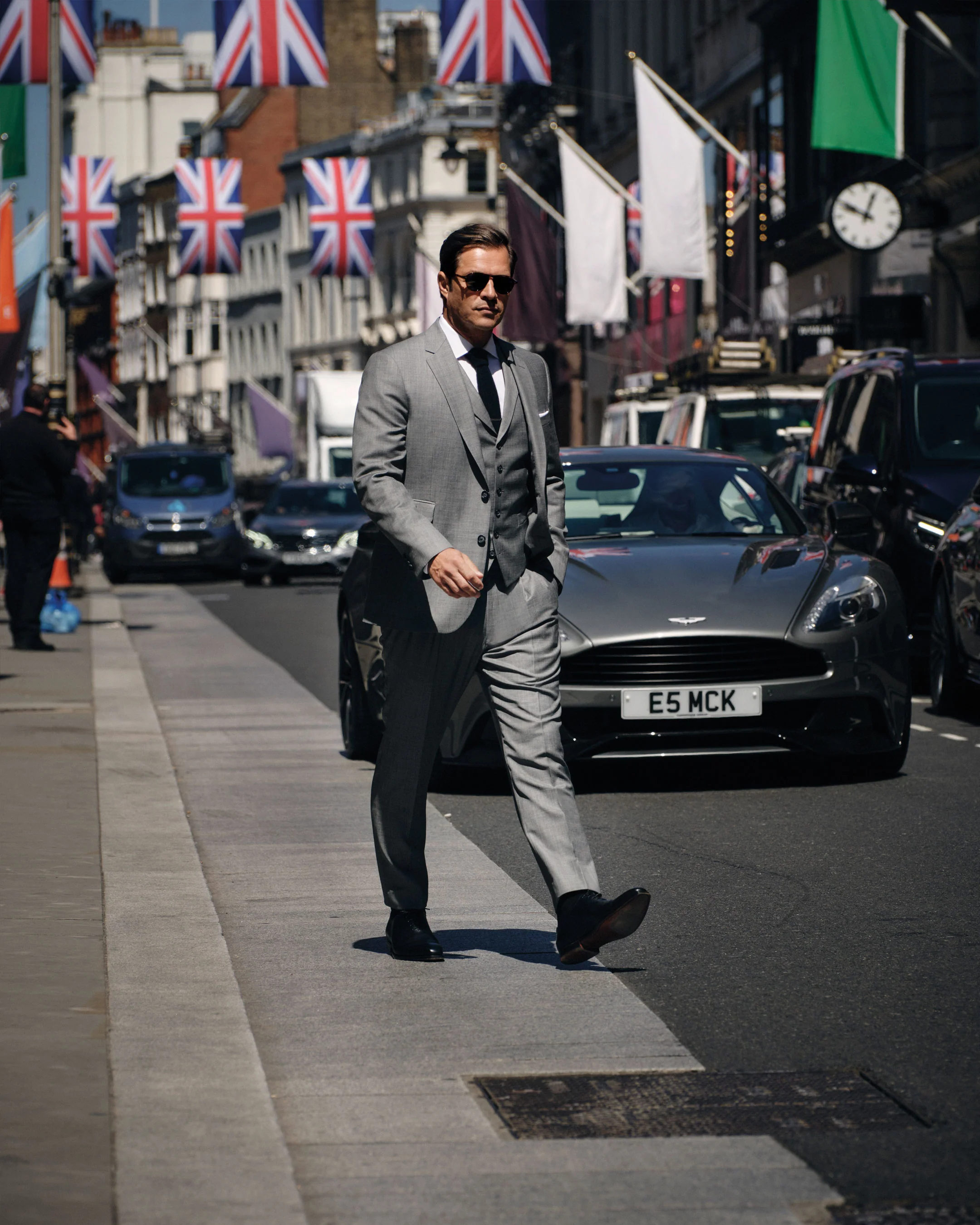 007 Woven 3 Piece Suit Grey - Image 3