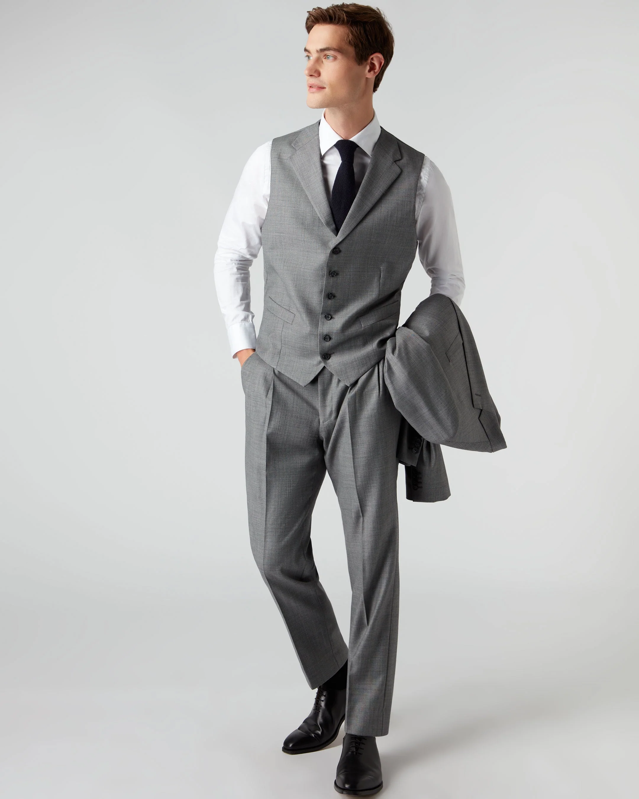 007 Woven 3 Piece Suit Grey - Image 5
