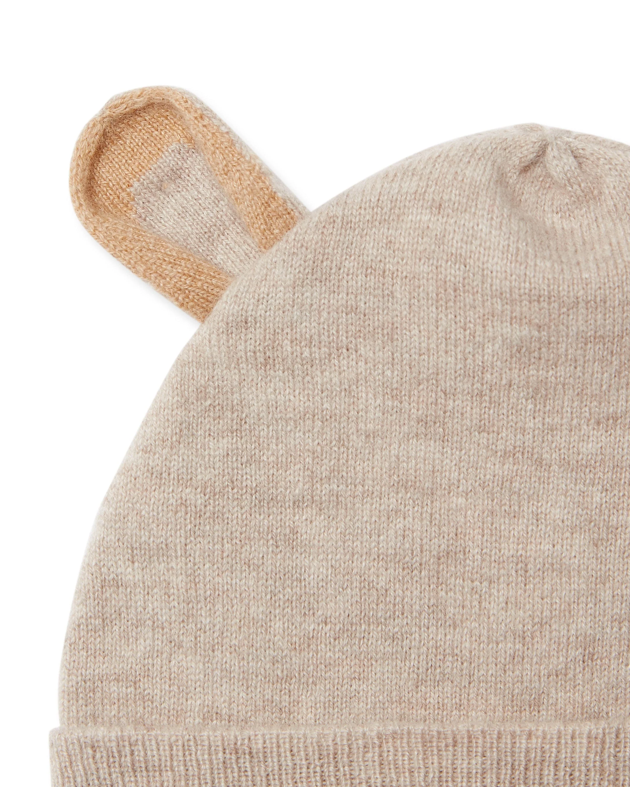 Bear Cashmere Hat Light Oatmeal Brown - Image 3