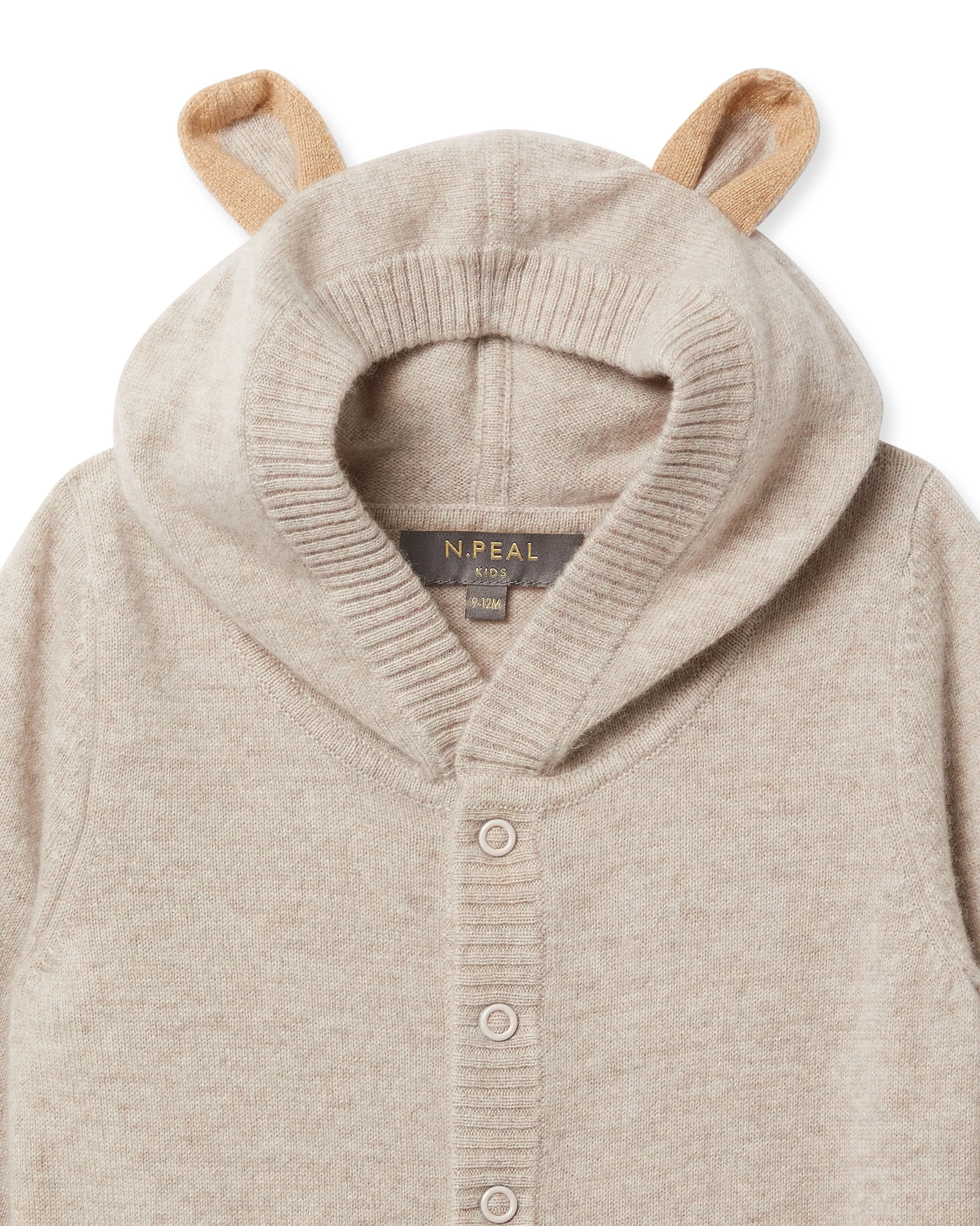 Bear Cashmere Sleepsuit Light Oatmeal Brown - Image 9