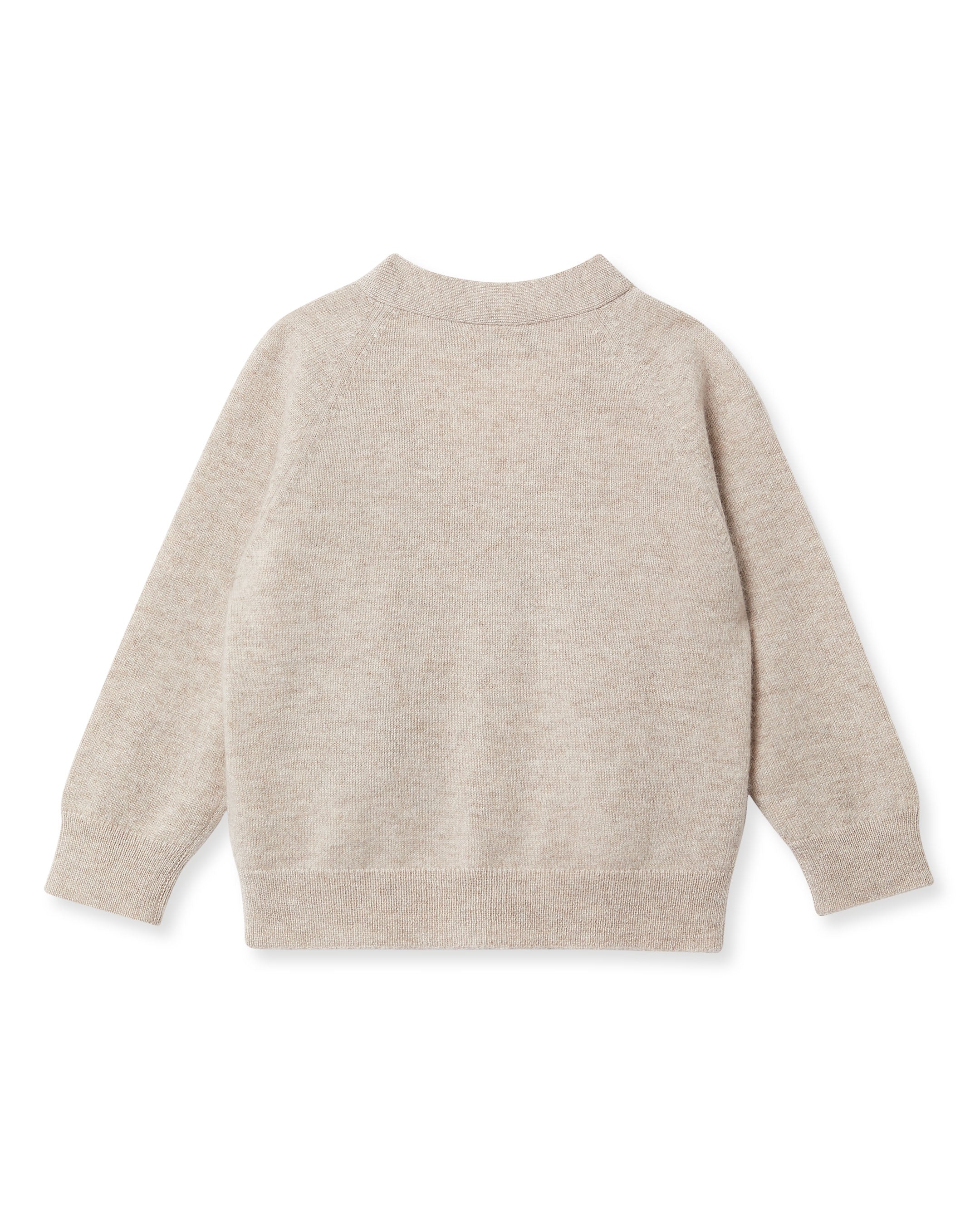Bear Pocket Cashmere Cardigan Light Oatmeal Brown - Image 7