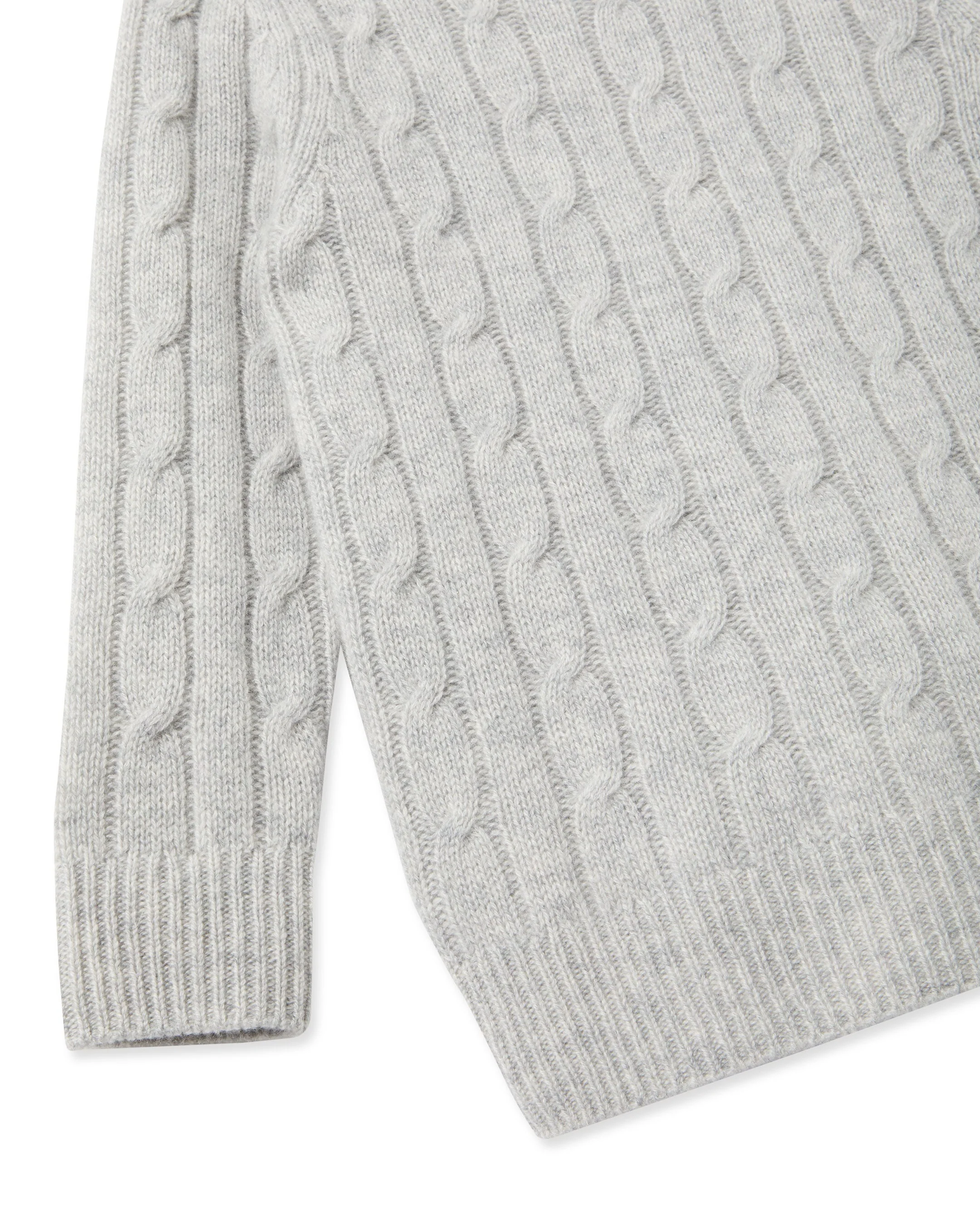 Boys Cable Turtle Neck Cashmere Sweater Fumo Grey - Image 4