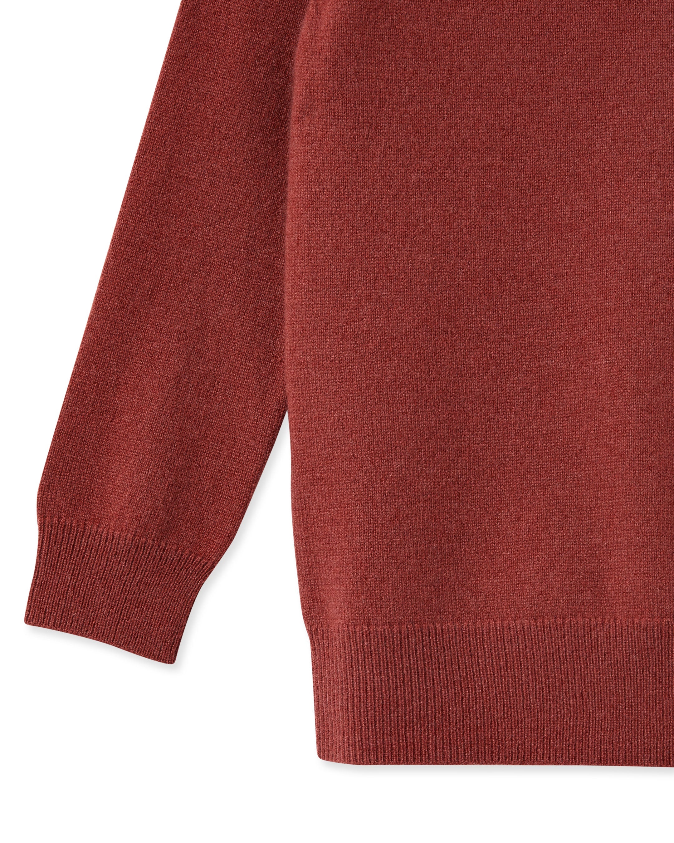 Boys Round Neck Cashmere Sweater Brick Red - Image 4