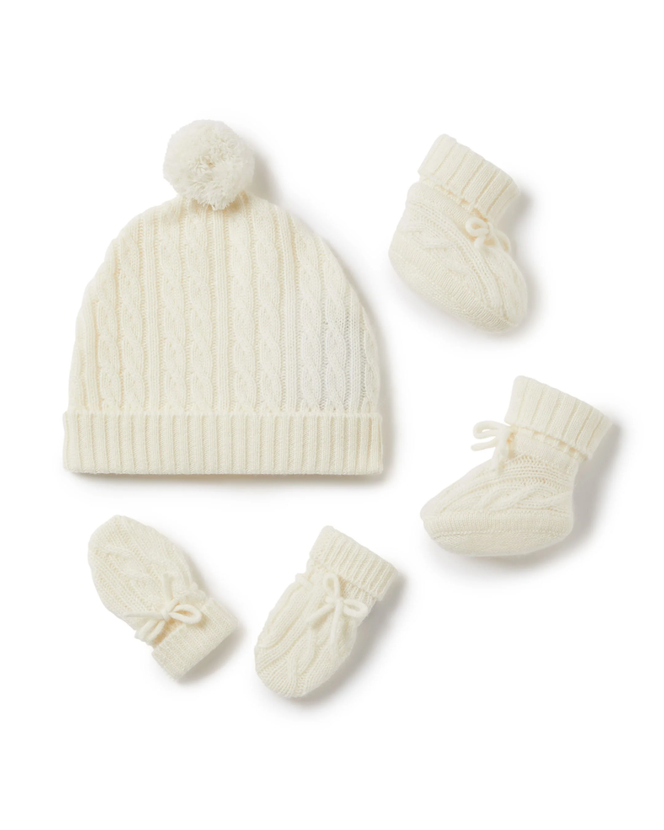 Cable Cashmere Booties New Ivory White - Image 3