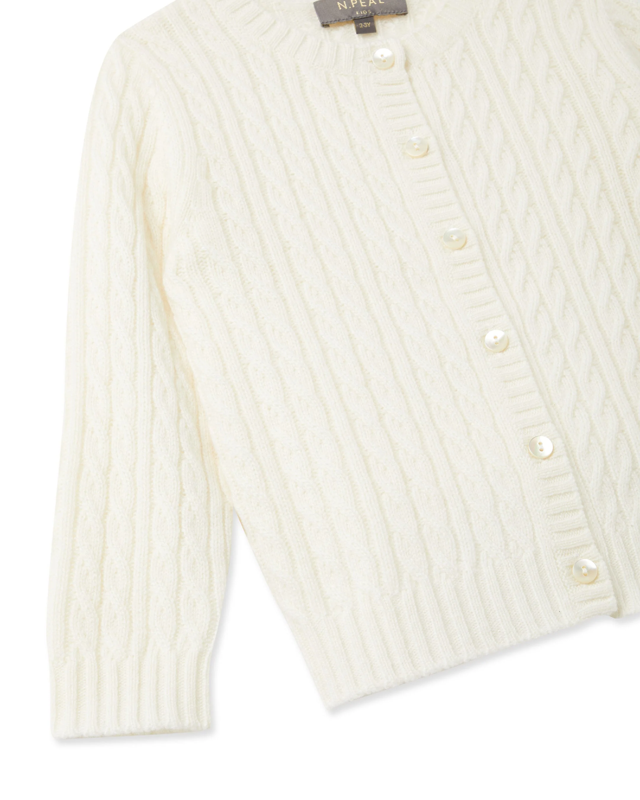 Cashmere Cable Cardigan New Ivory White - Image 9