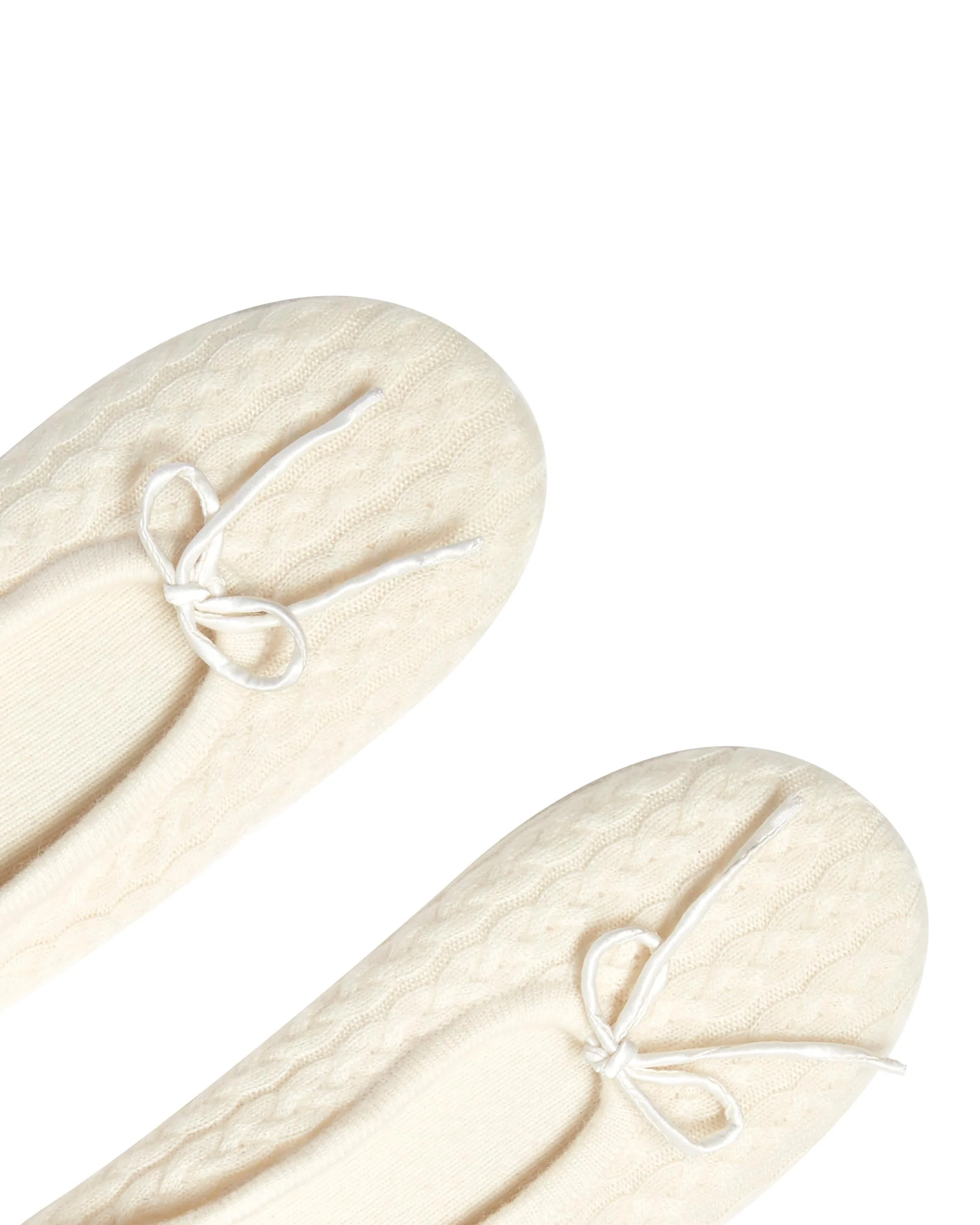 Women's Cable Cashmere Slippers New Ivory White - Image 2