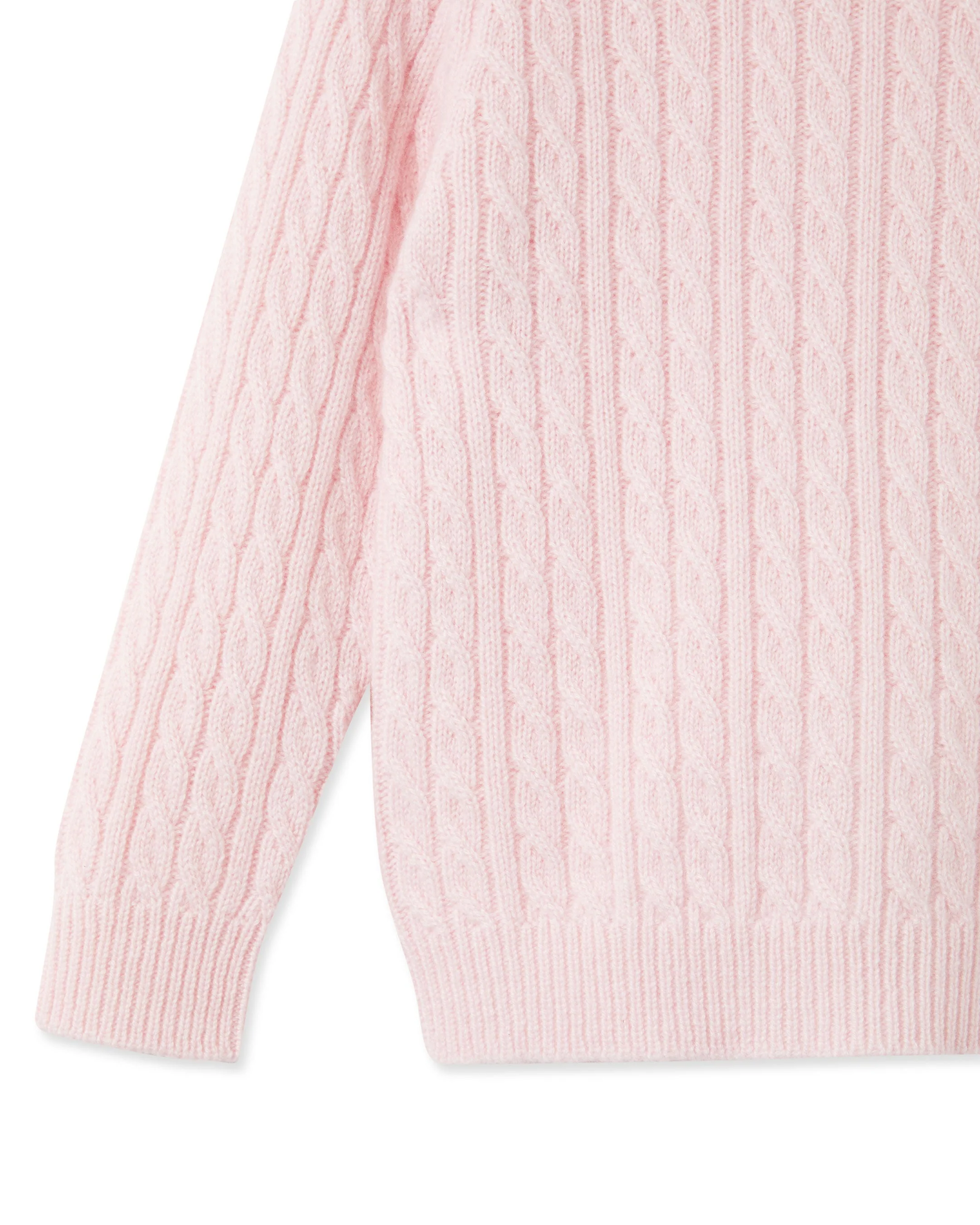 Cable Cashmere Sweater Pale Pink - Image 4