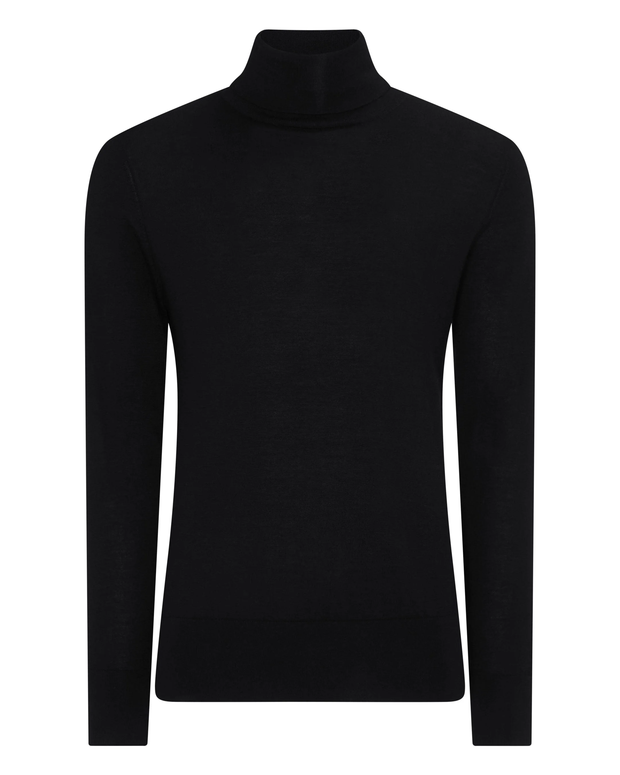 Men's Pimlico Fine Gauge Cashmere Turtle Neck Sweater Black - Image 2