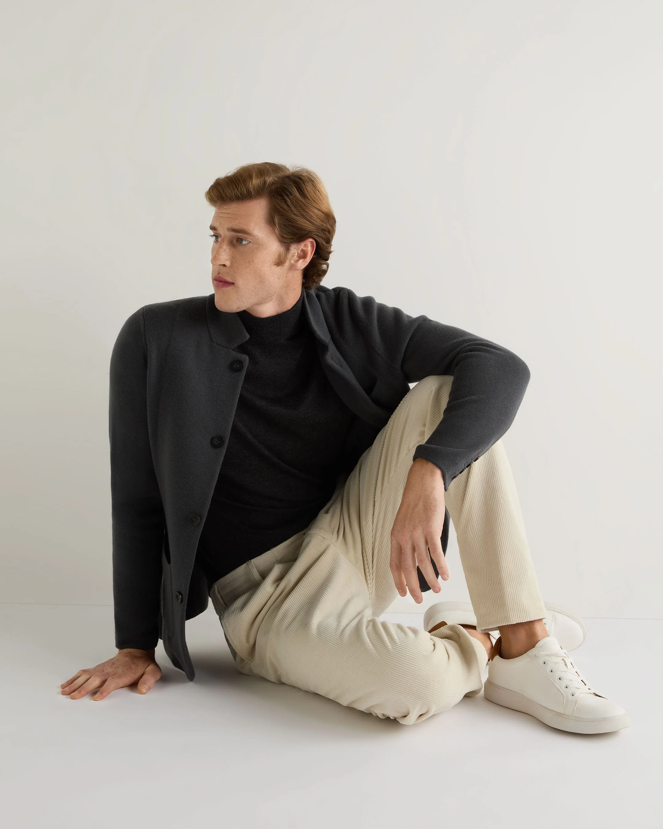 Men's Pimlico Fine Gauge Cashmere Turtle Neck Sweater Dark Charcoal Grey - Image 6