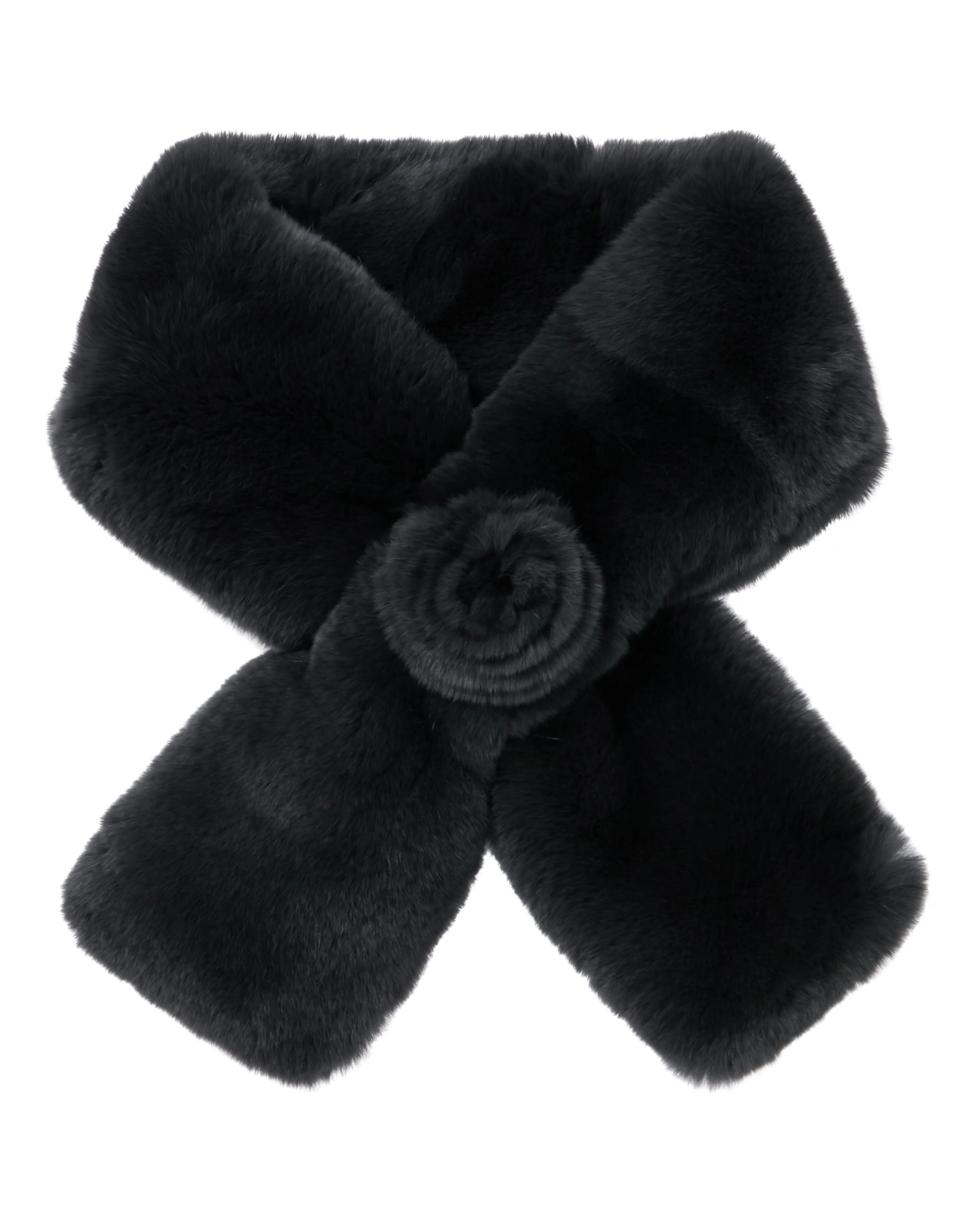 Women's Fur Neck Warmer Dark Grey