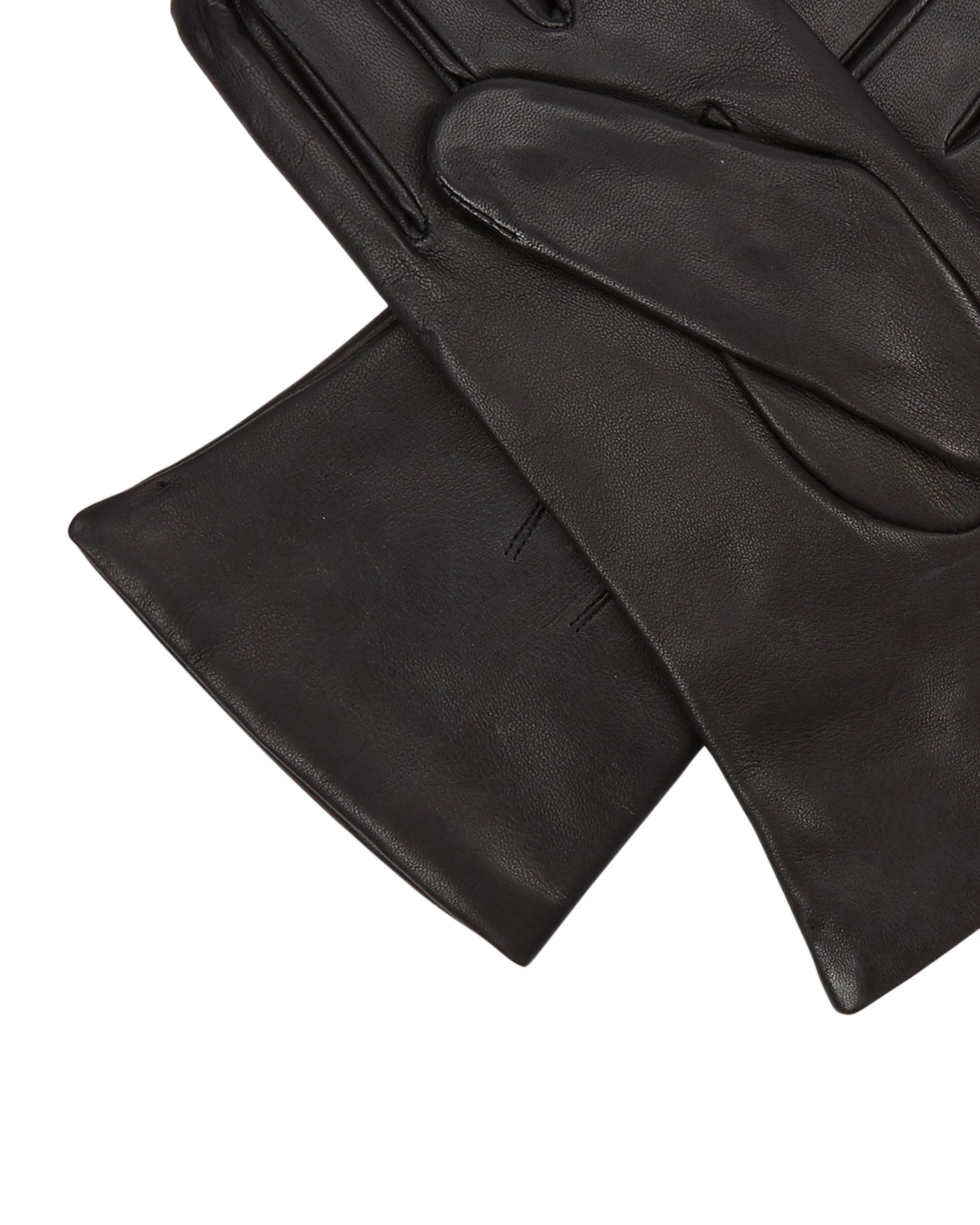 Women's Leather Short Gloves Black - Image 2