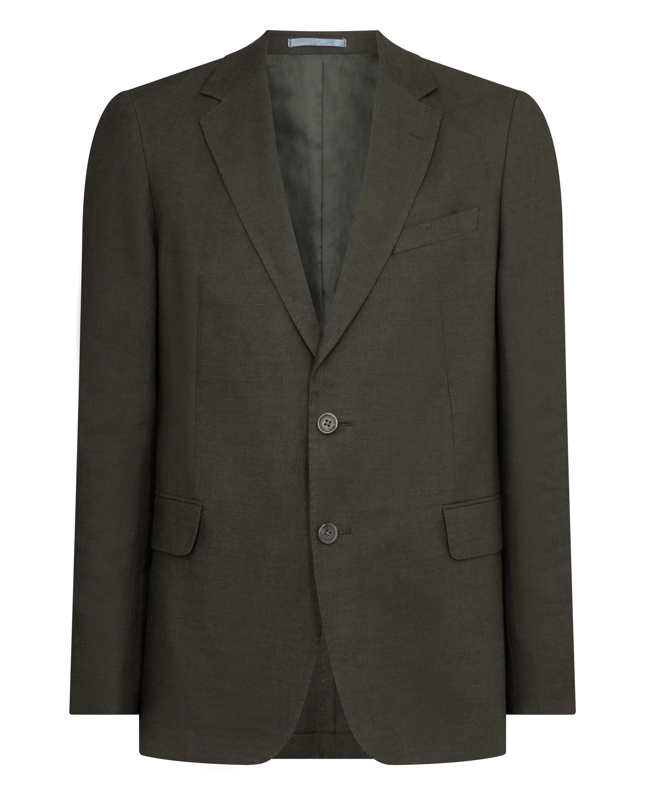 Men's Amalfi Linen Jacket Arabica Khaki Green - Image 2
