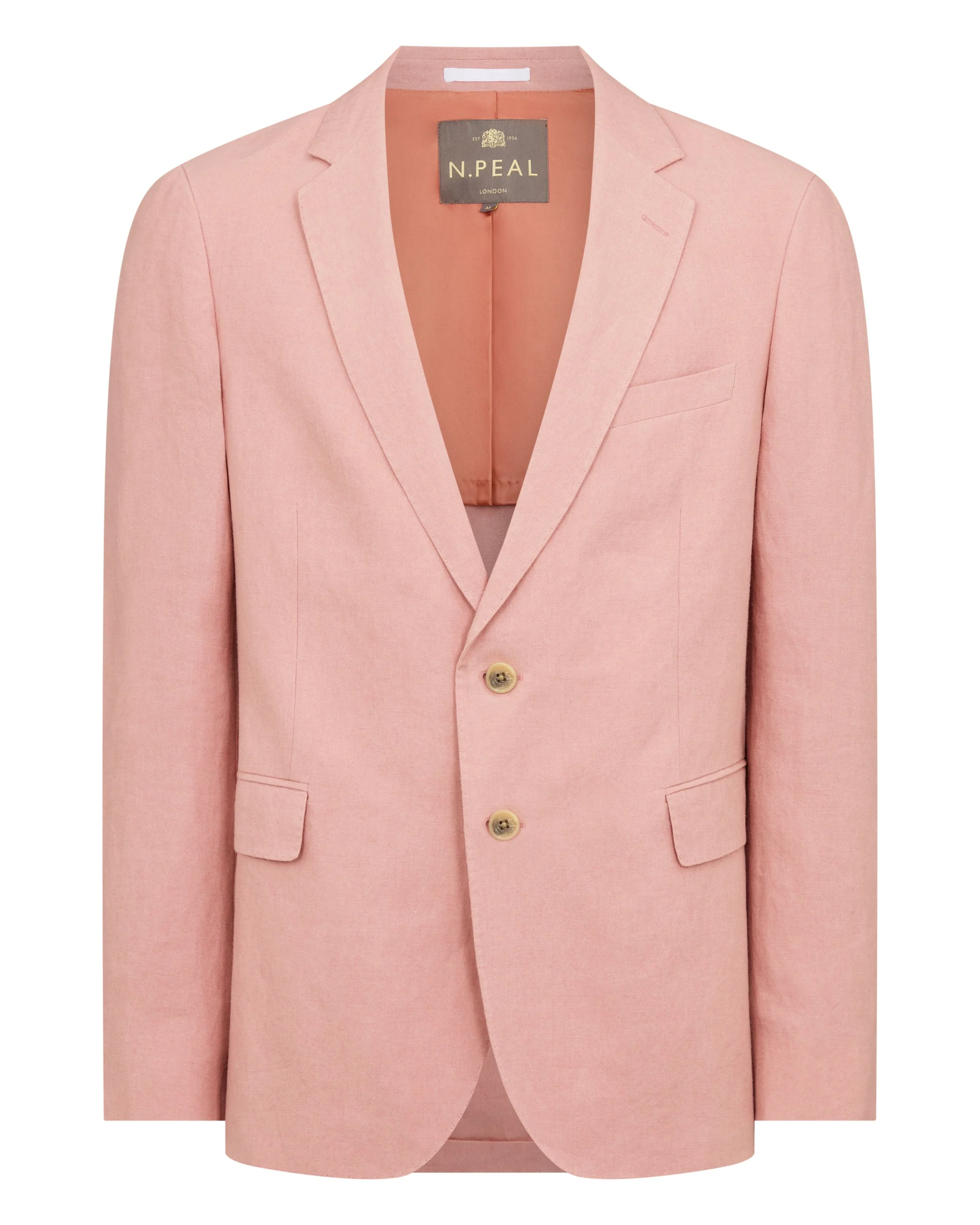 Men's Amalfi Linen Jacket Pink - Image 2