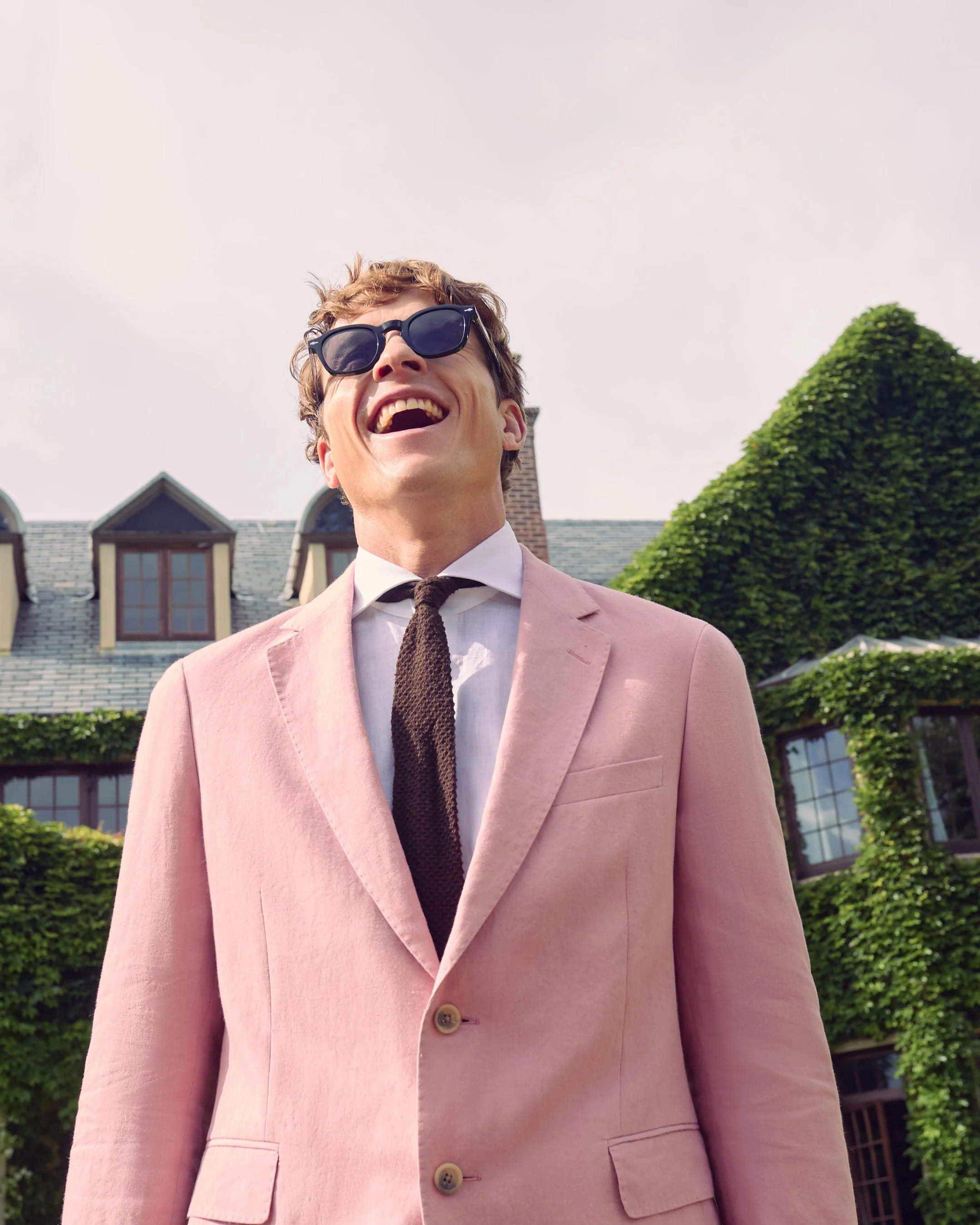 Men's Amalfi Linen Jacket Pink - Image 6