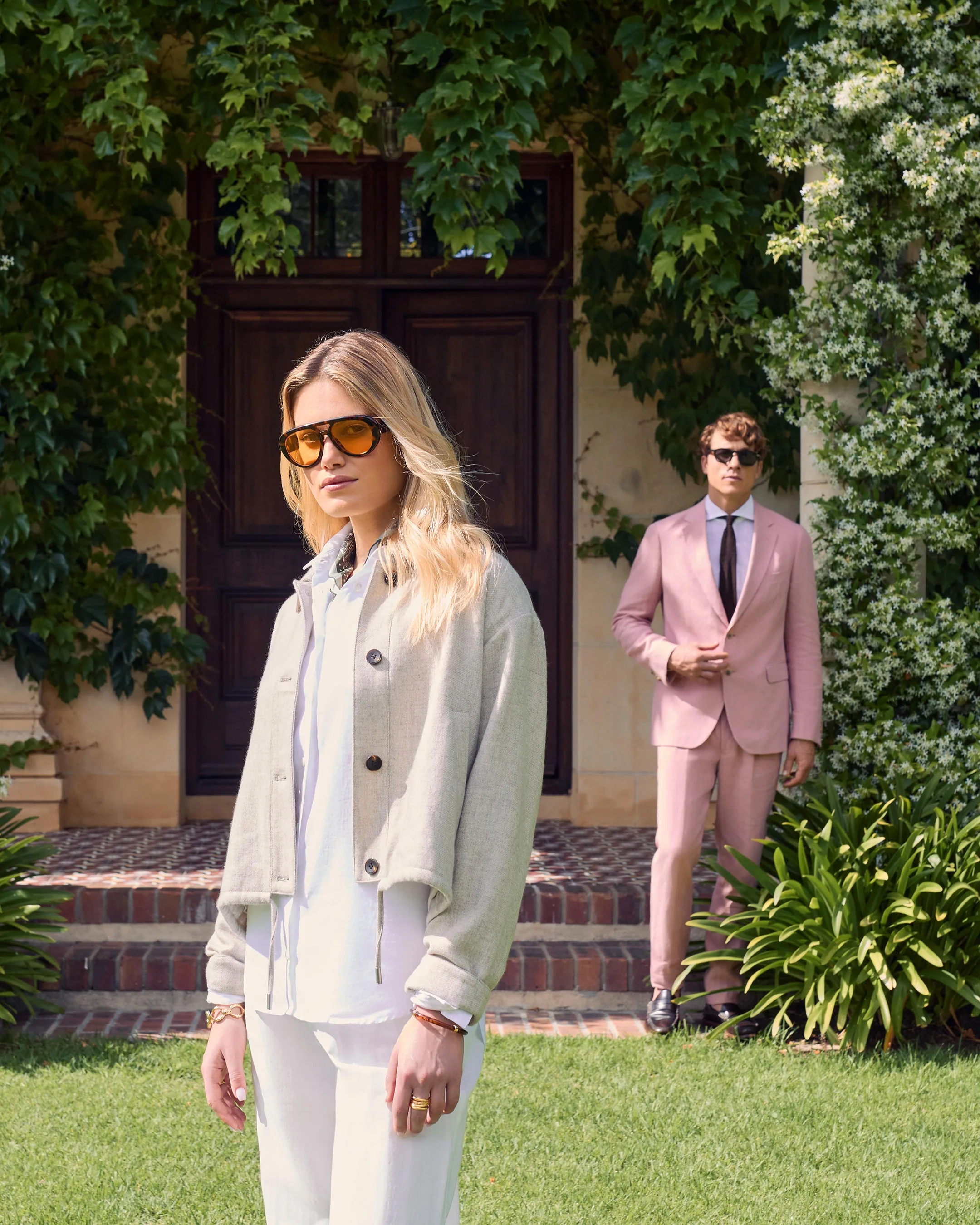 Men's Amalfi Linen Jacket Pink - Image 8