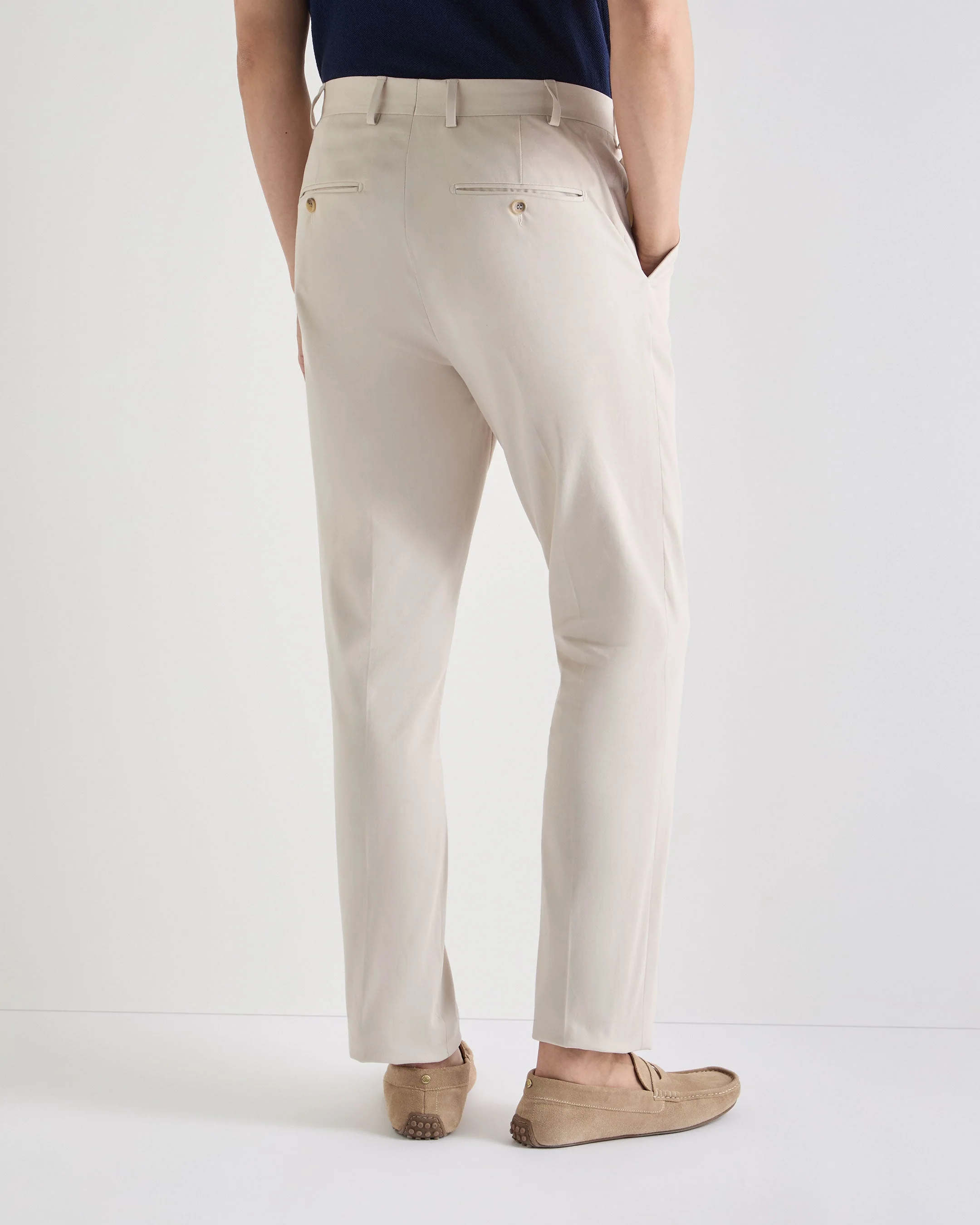 Mens Atrani Cotton Trousers Stone Brown - Image 4
