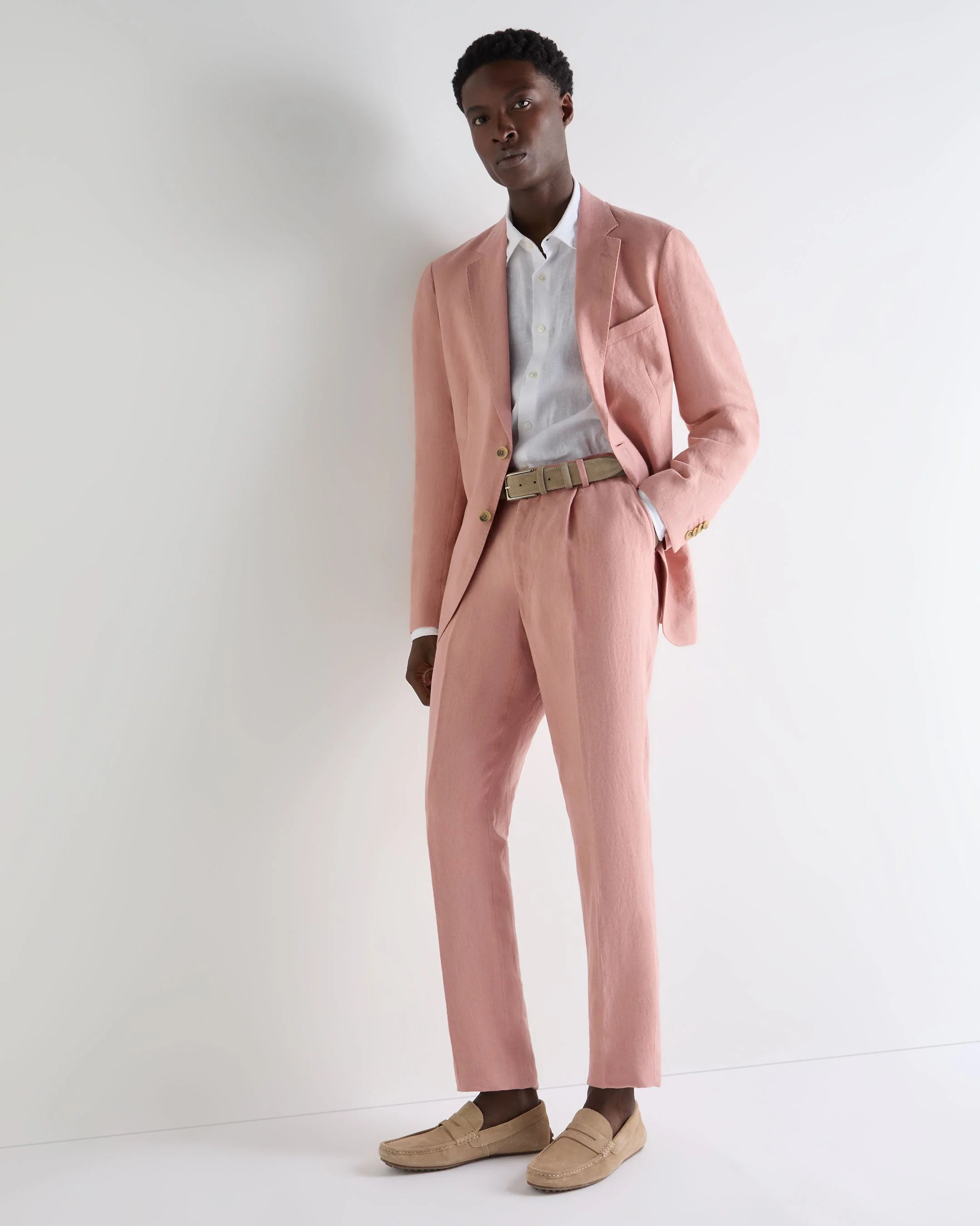 Men's Atrani Linen Pant Pink - Image 3