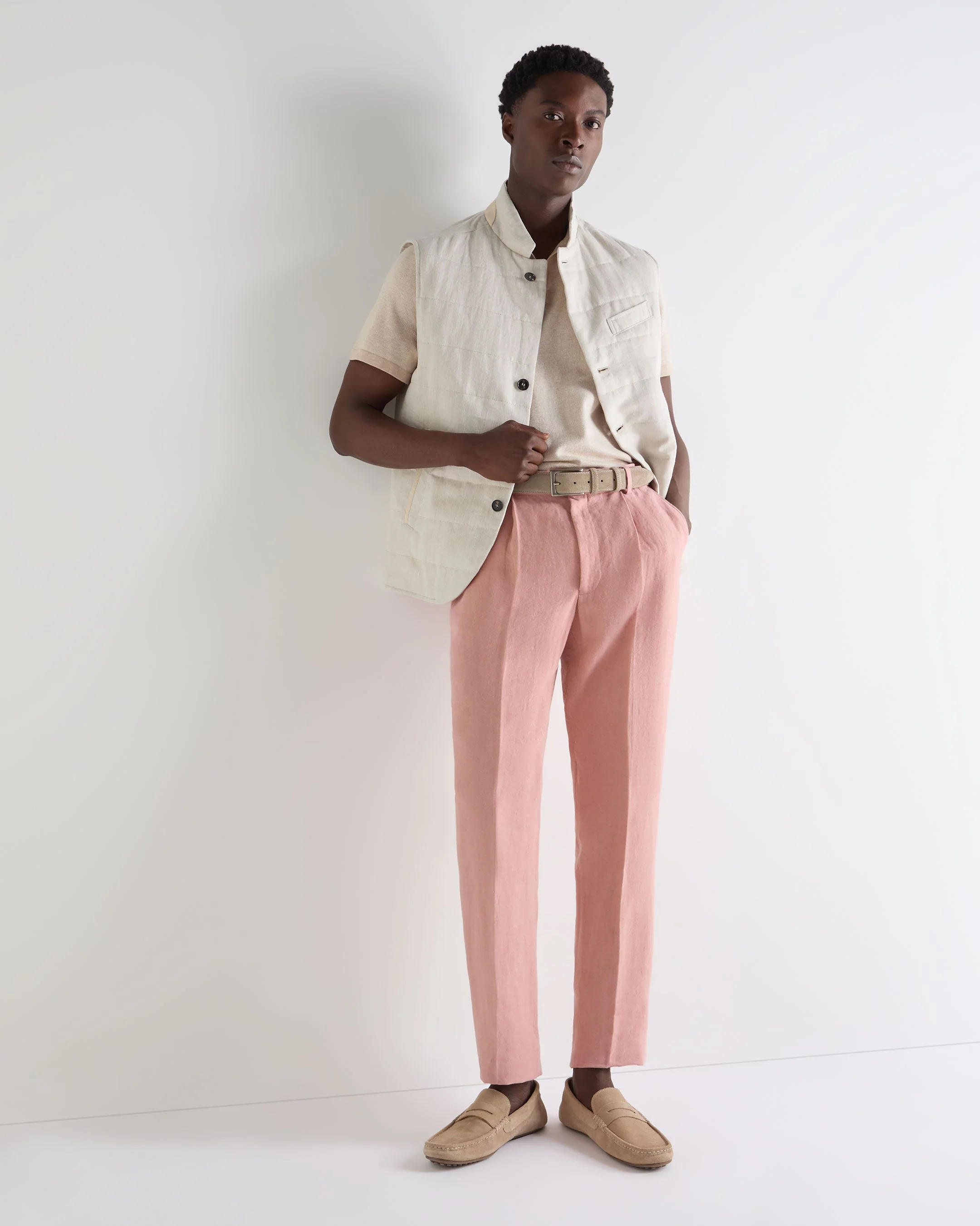 Men's Atrani Linen Pant Pink - Image 6