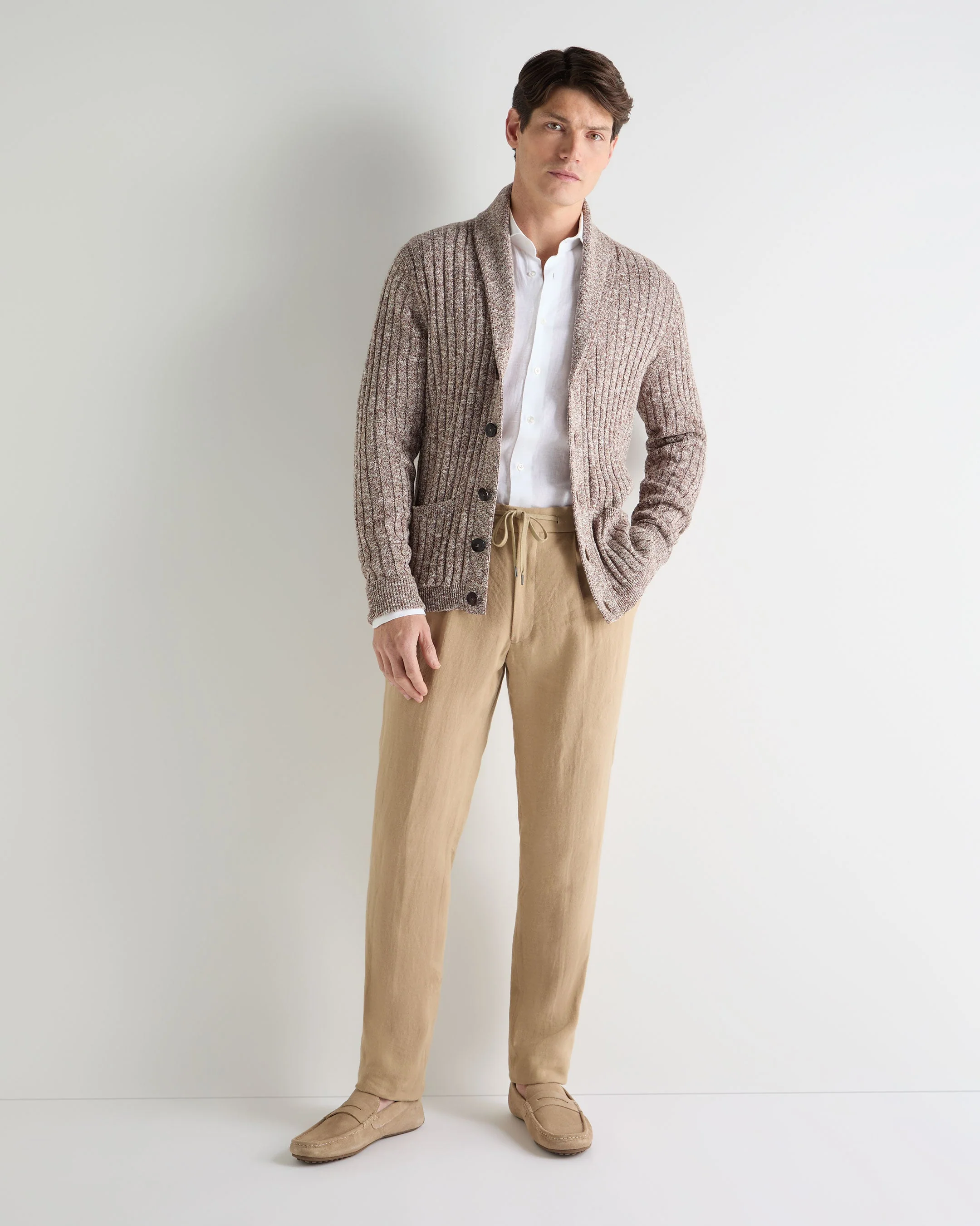 Men's Atrani Linen Pant Taupe Brown - Image 3