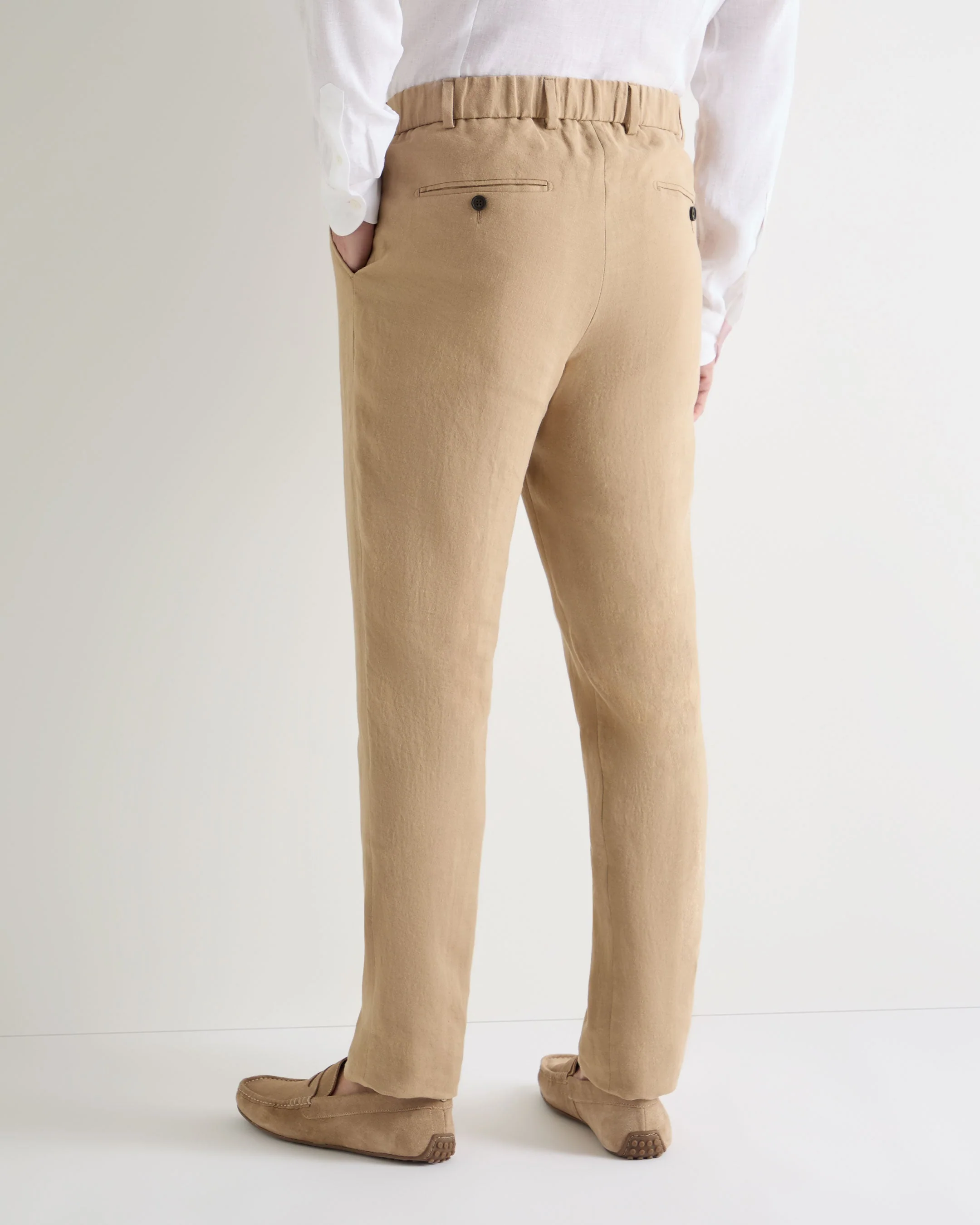Men's Atrani Linen Pant Taupe Brown - Image 4