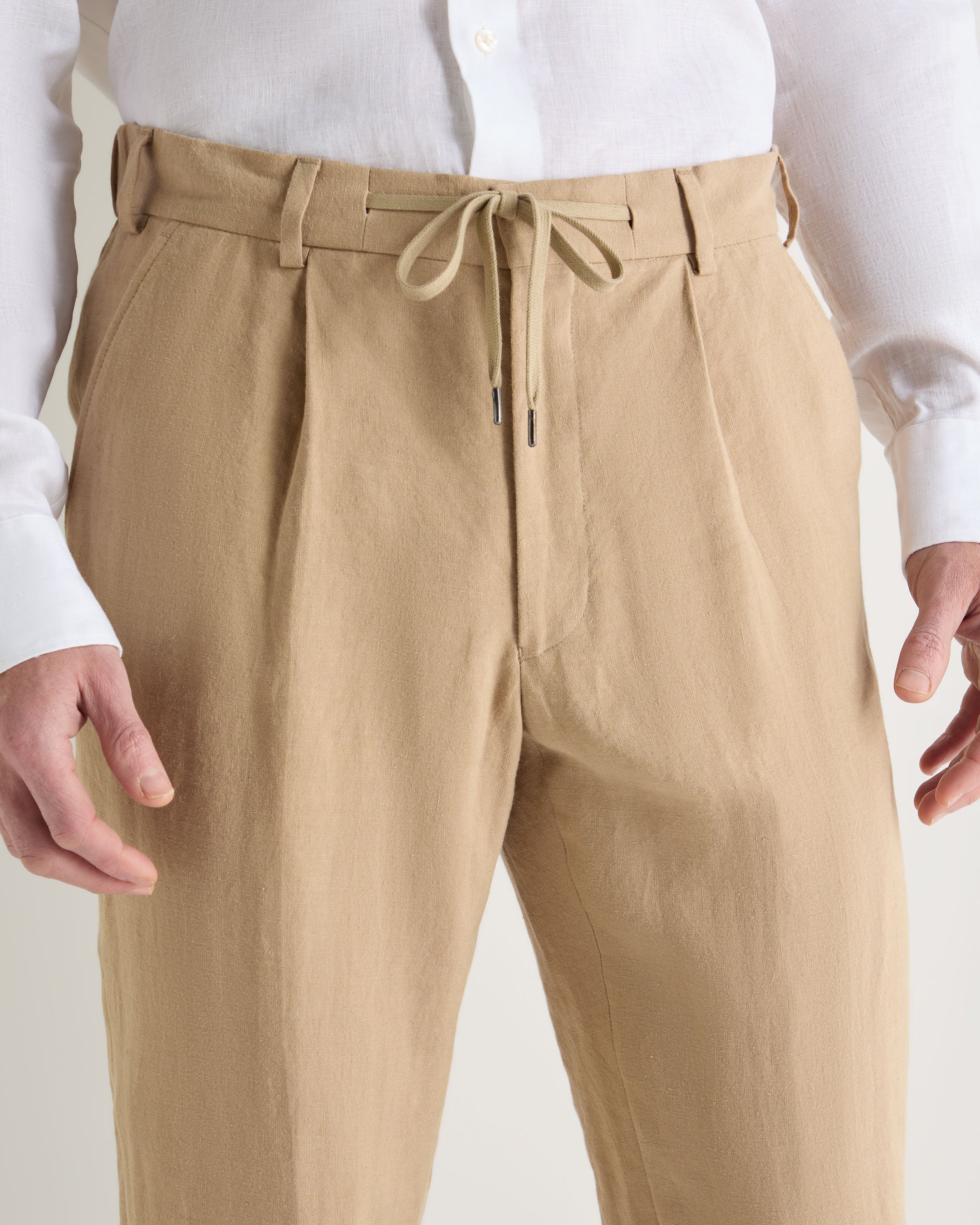Men's Atrani Linen Pant Taupe Brown - Image 5
