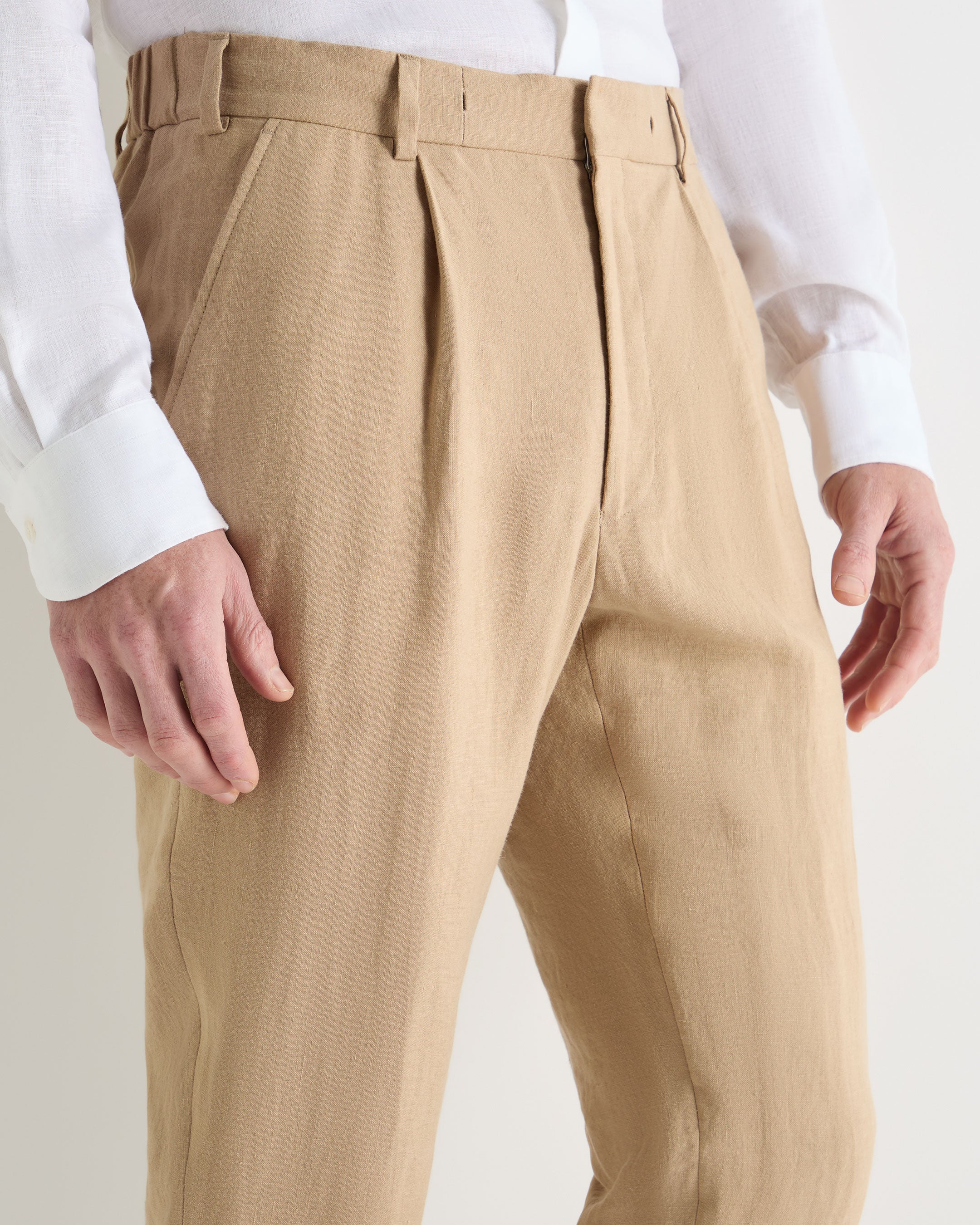 Men's Atrani Linen Pant Taupe Brown - Image 7