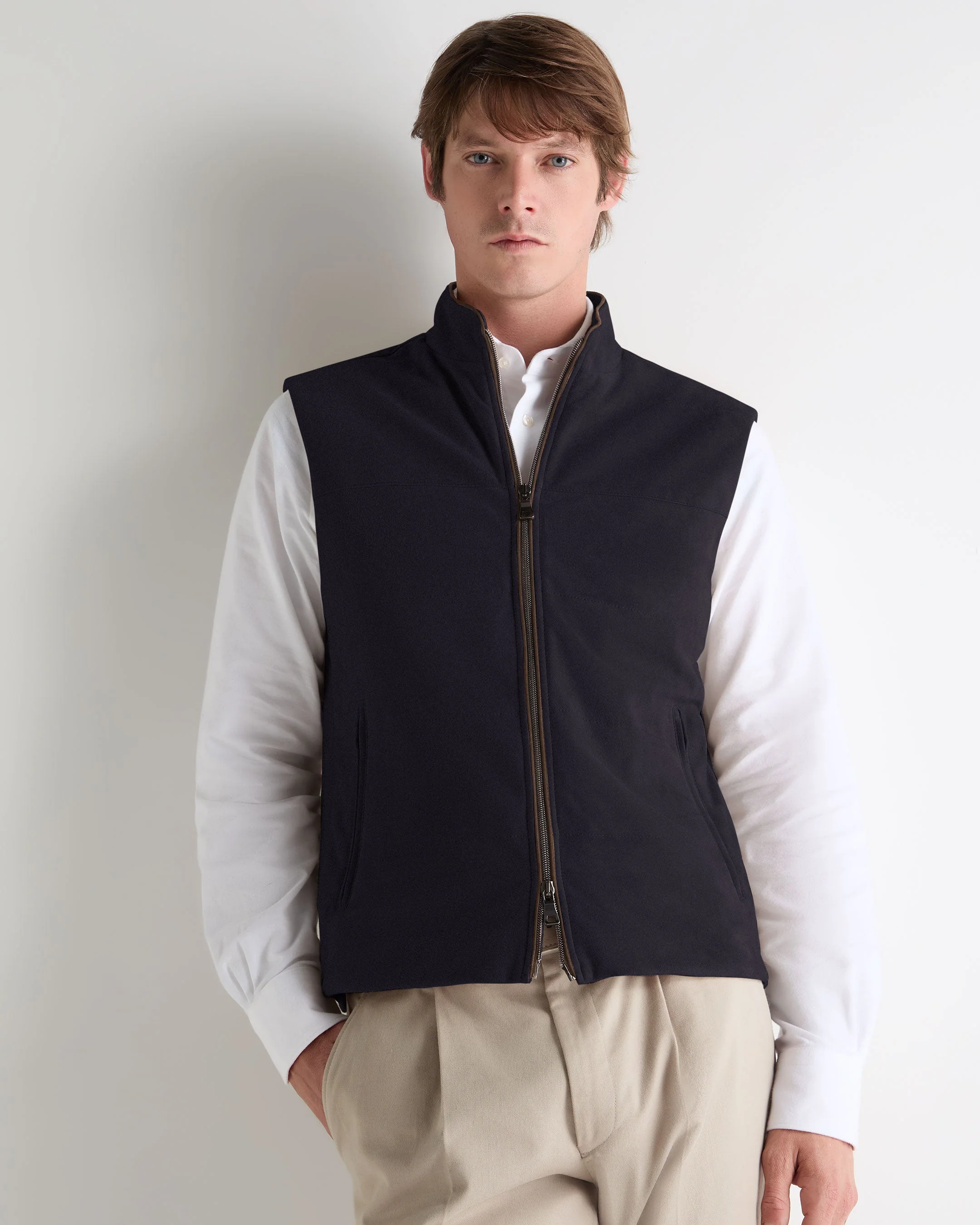 Men's Belgravia Suede Gilet Navy Blue