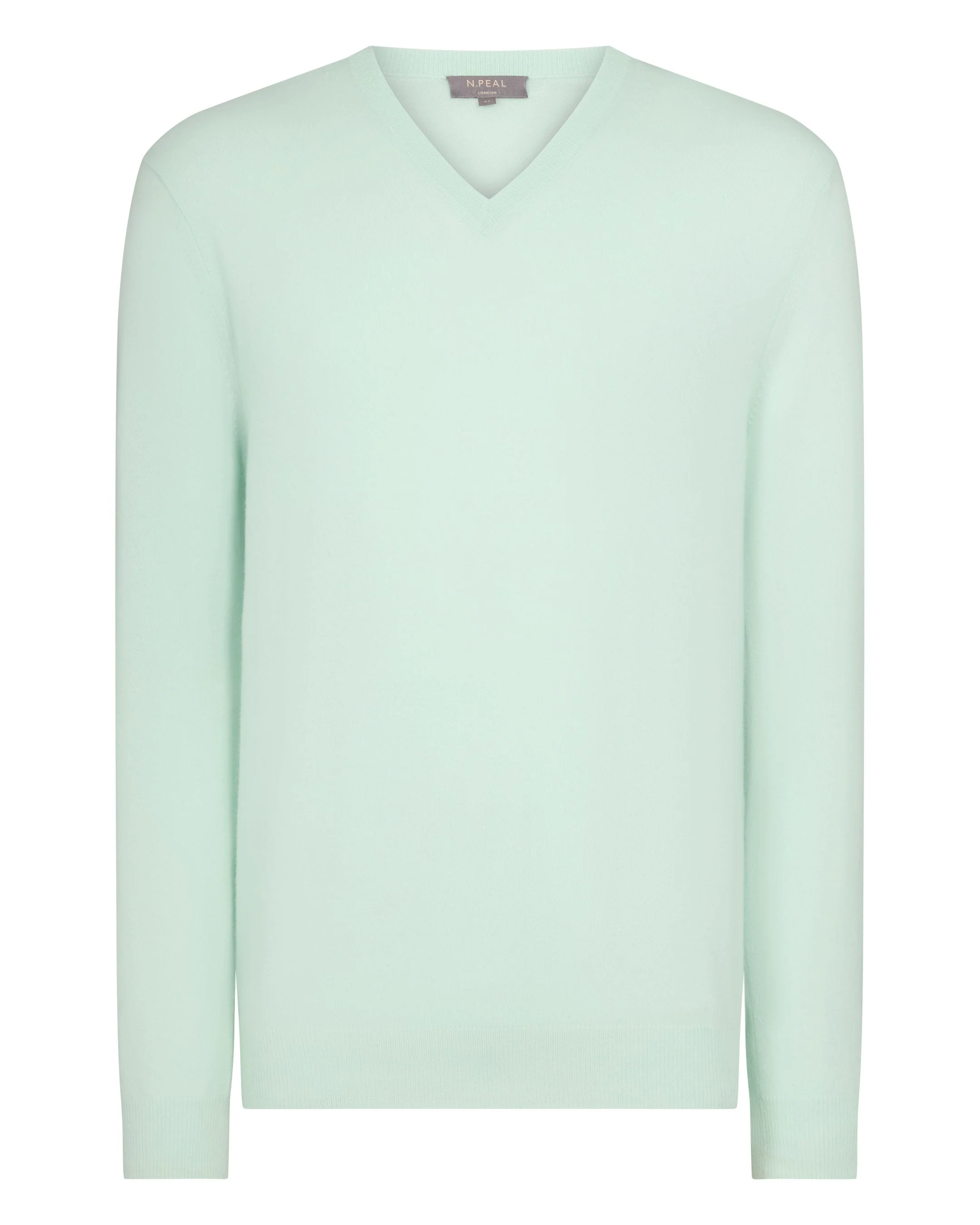 Men's Burlington V Neck Cashmere Sweater Mint Green - Image 2