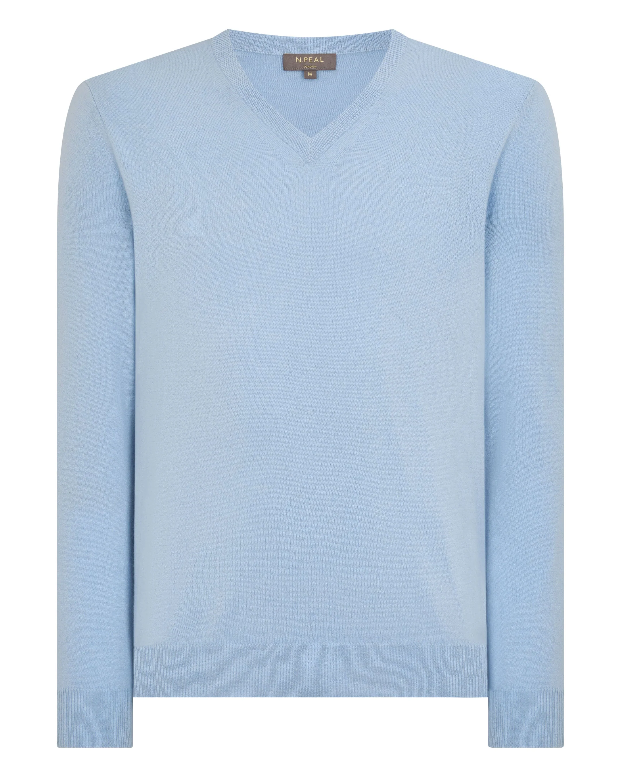 Men's Burlington V Neck Cashmere Sweater Sea Mist Blue - Image 2