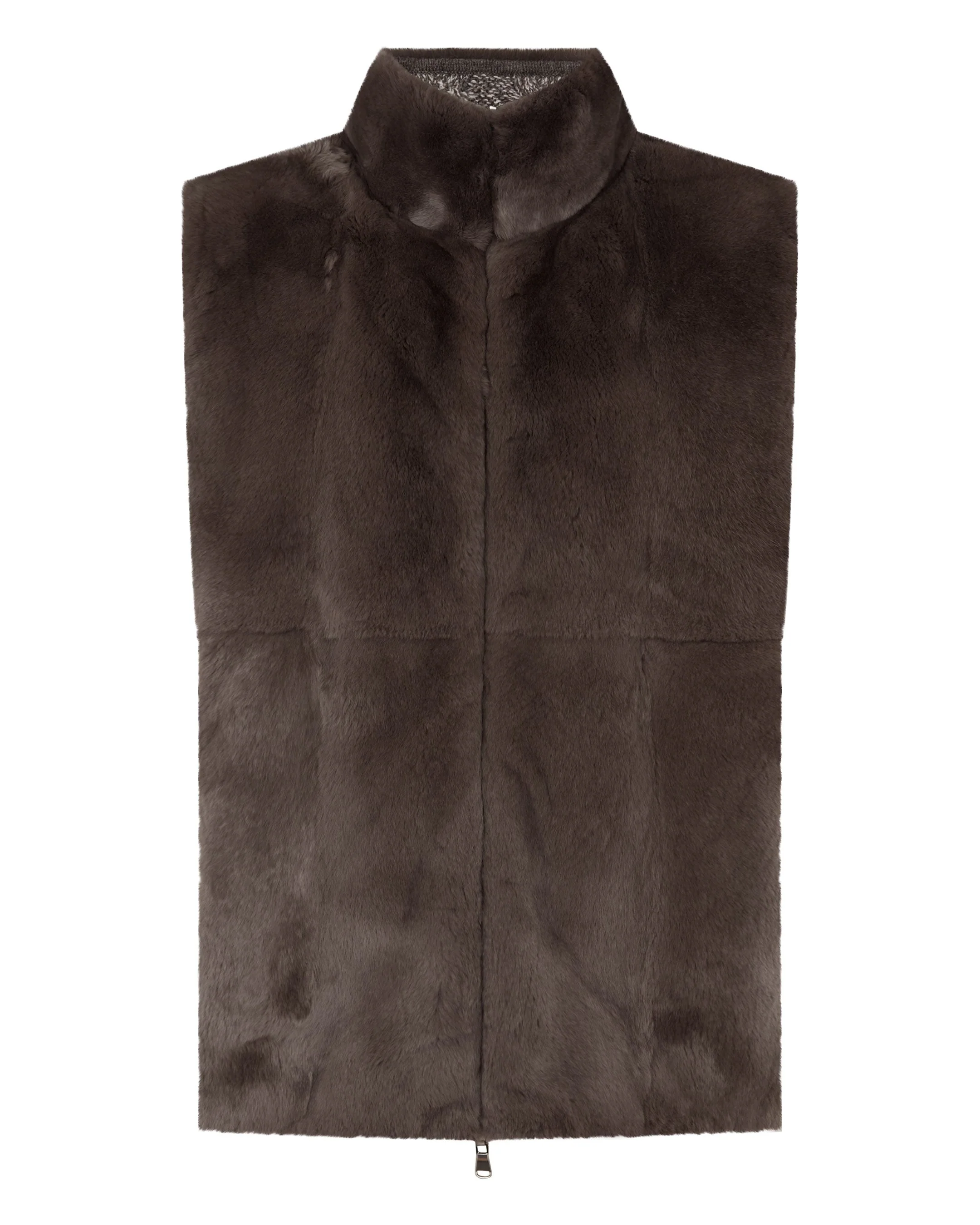 Men's Dolomiti Cable Fur Gilet Soft Truffle Brown Marl - Image 6