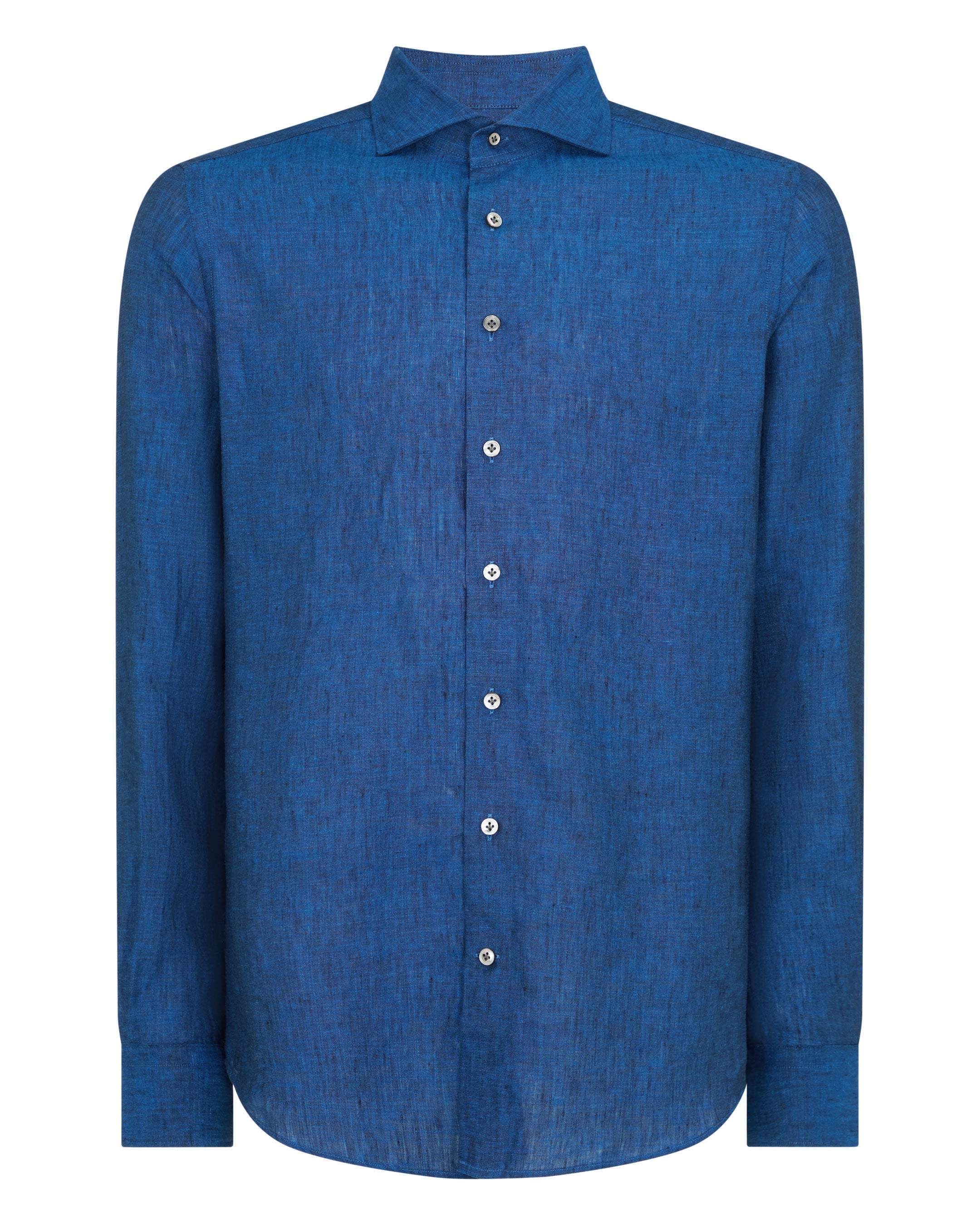 Men's Cannes Linen Shirt Petrol Blue - Image 2