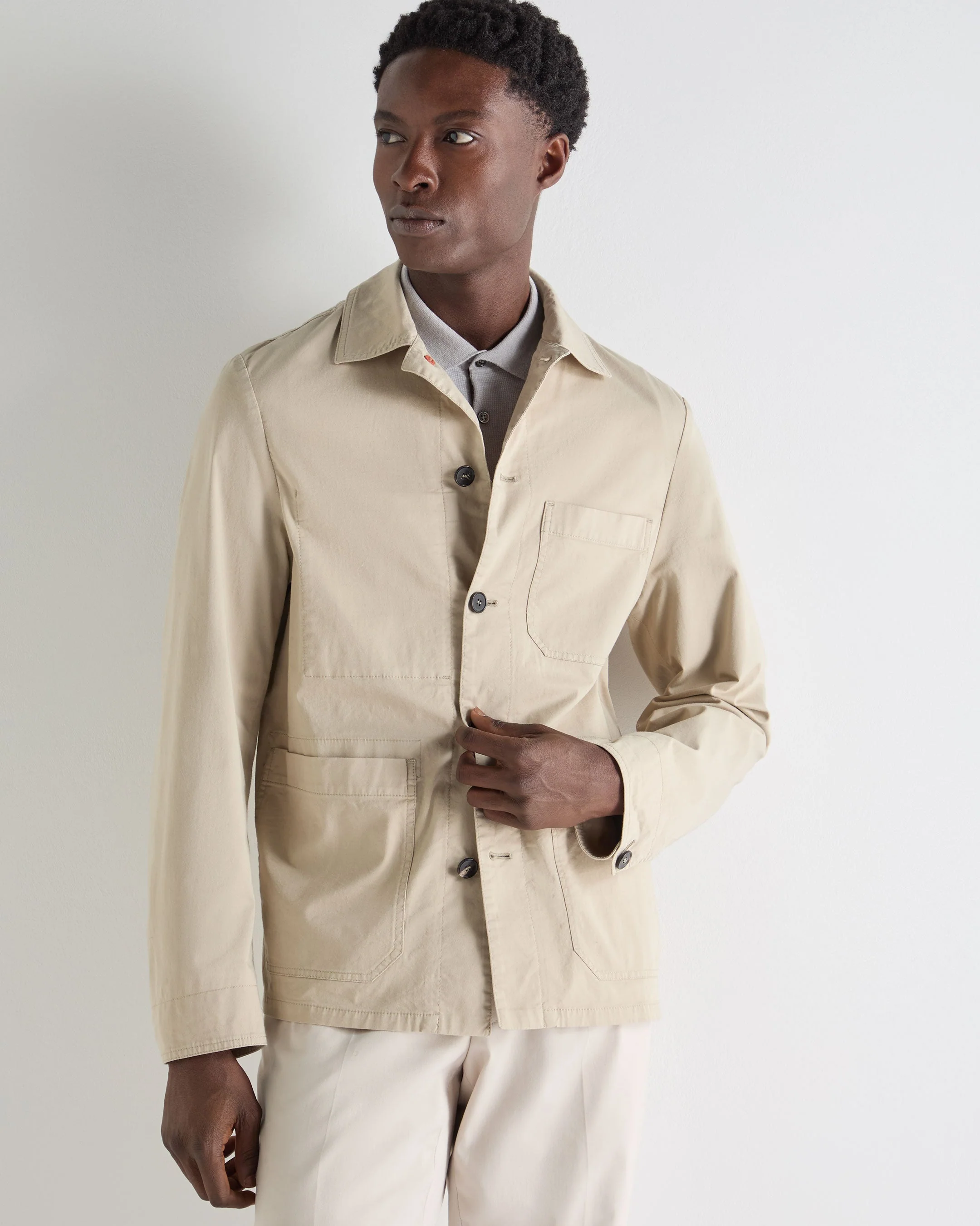 Men's Canvas Barn Jacket Stone Brown