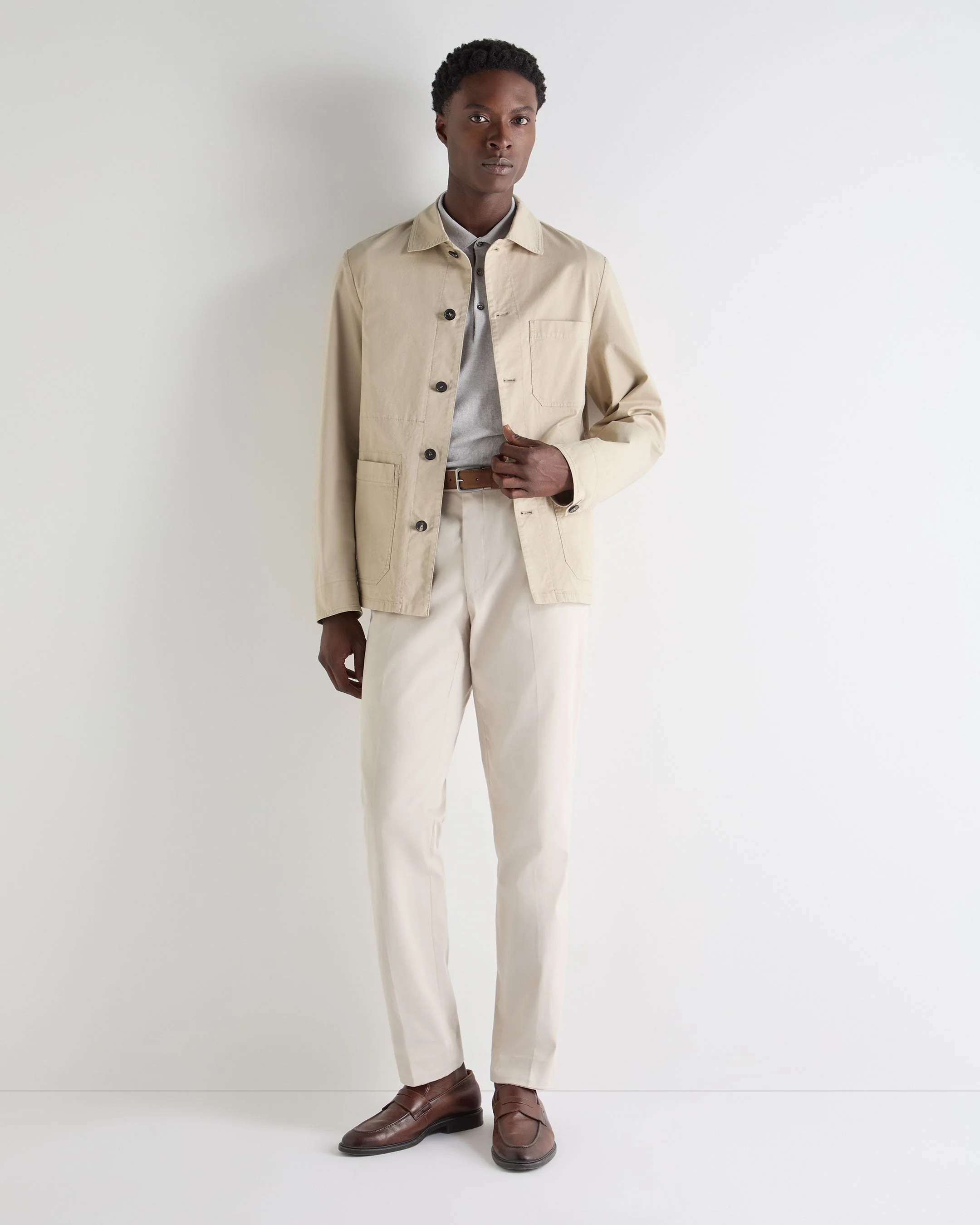 Men's Canvas Barn Jacket Stone Brown - Image 3