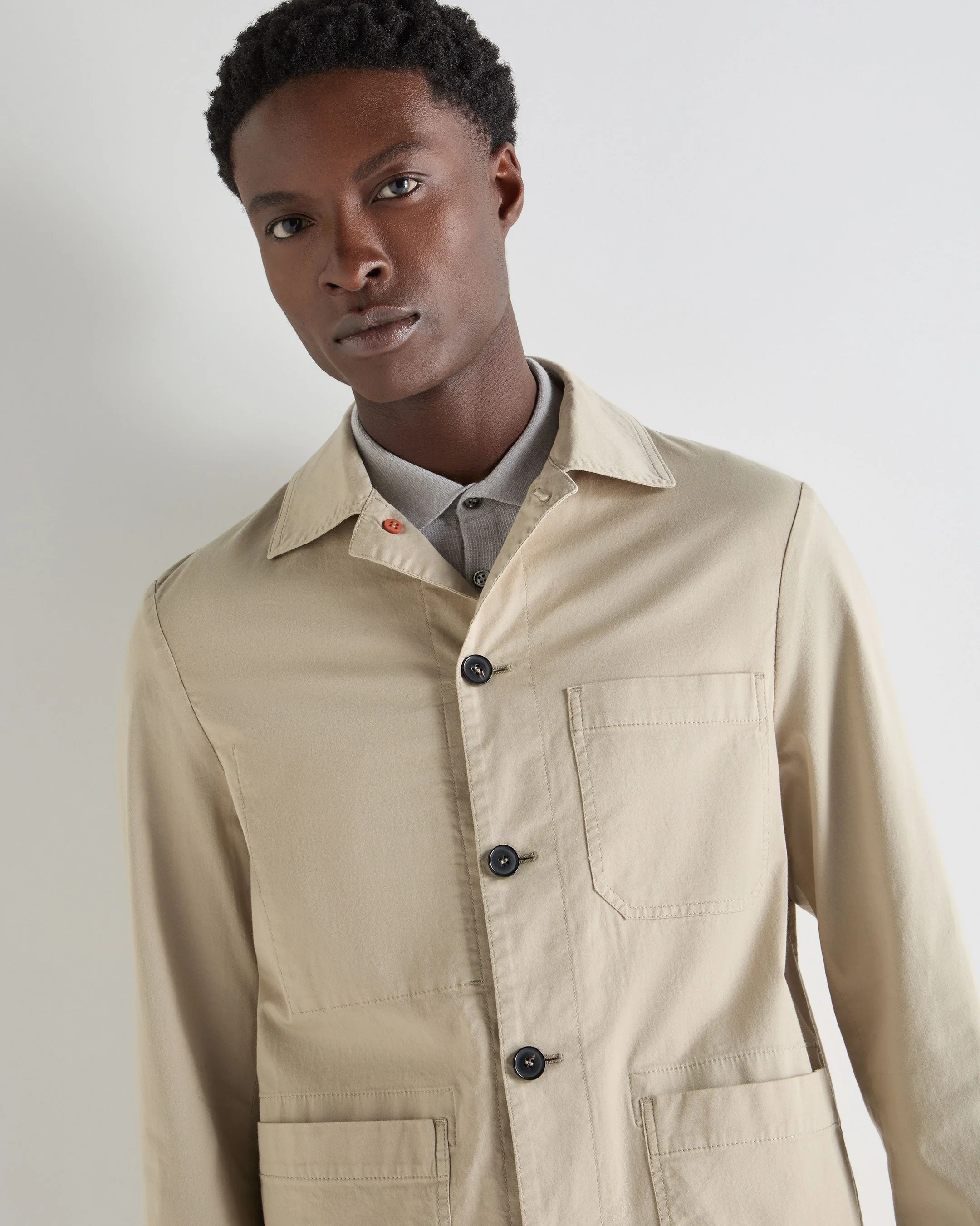 Men's Canvas Barn Jacket Stone Brown - Image 5