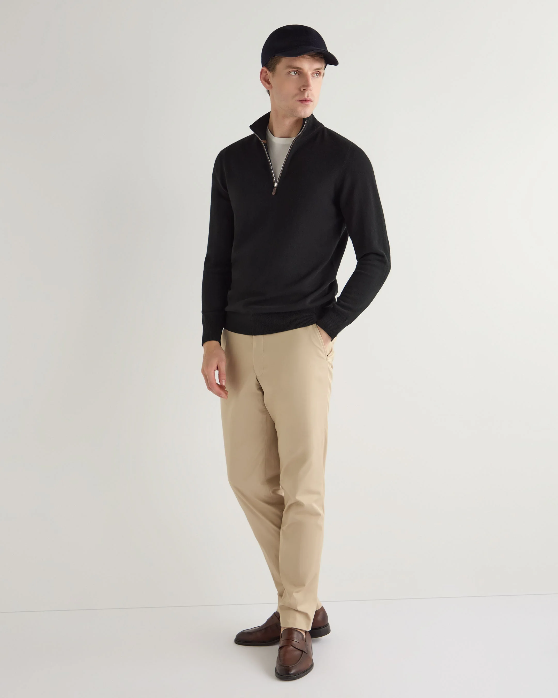 Men's Carnaby Half Zip Cashmere Jumper Black - Image 3