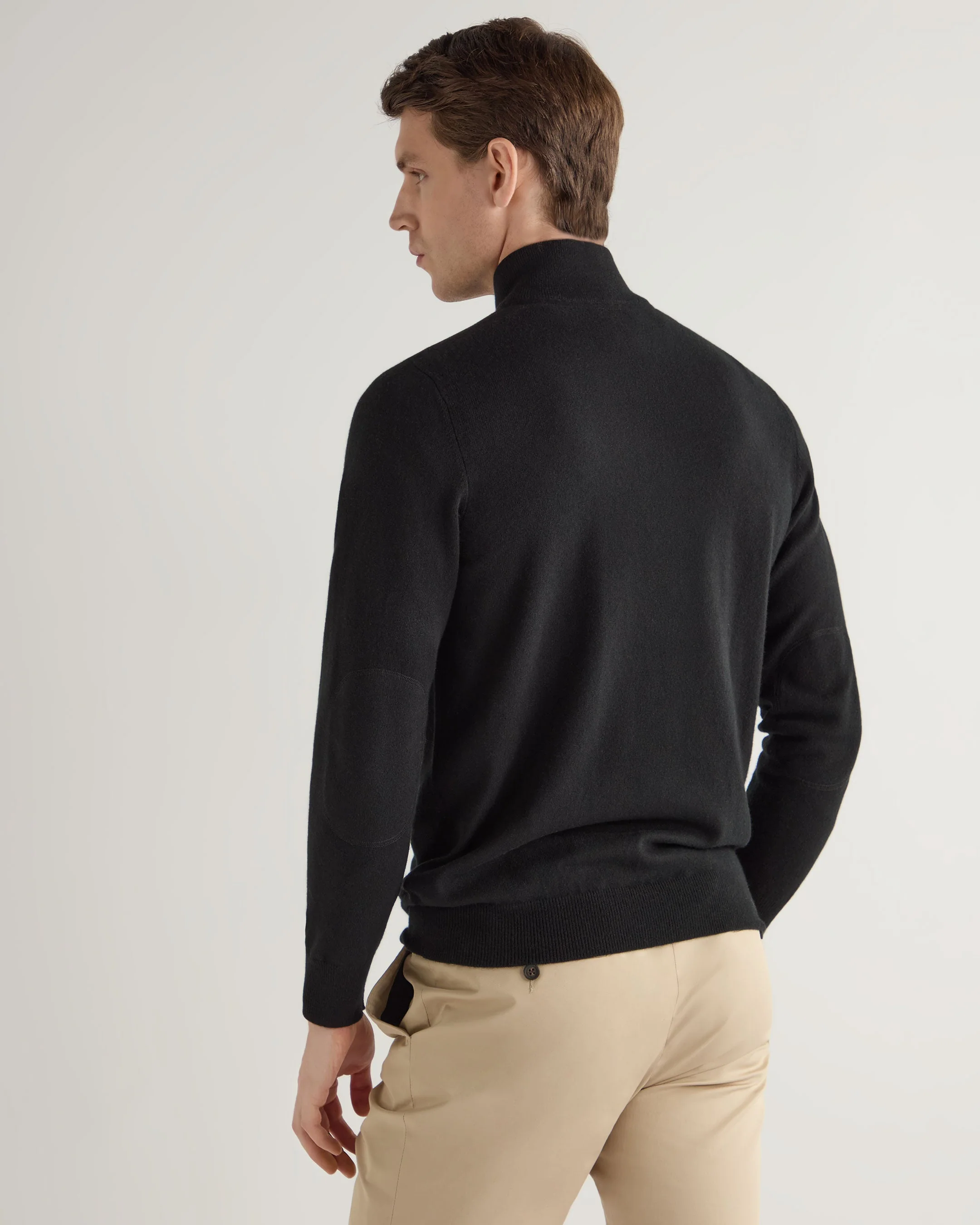 Men's Carnaby Half Zip Cashmere Jumper Black - Image 4