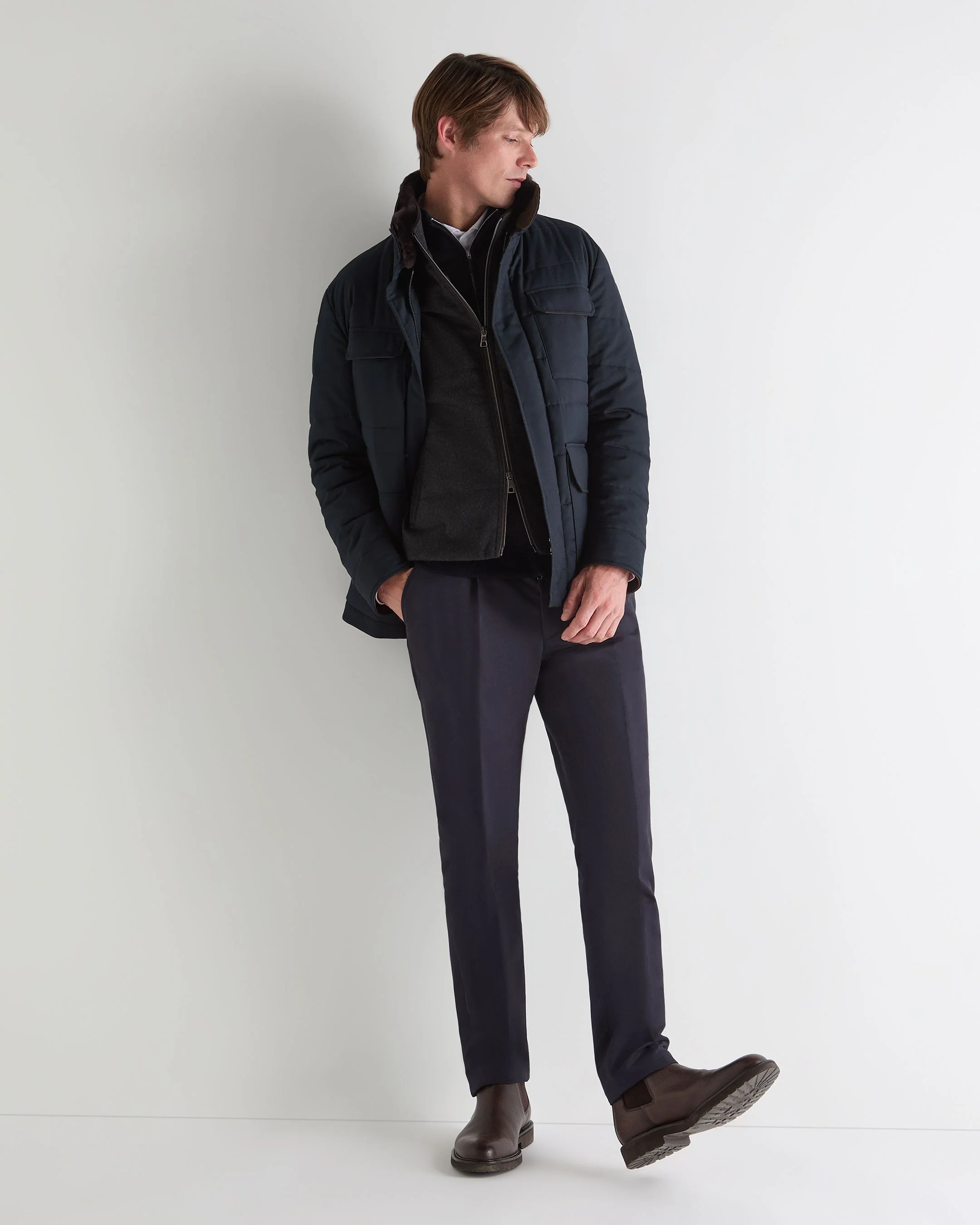 Men's Belgravia Cashmere Gilet Dark Charcoal Grey - Image 3