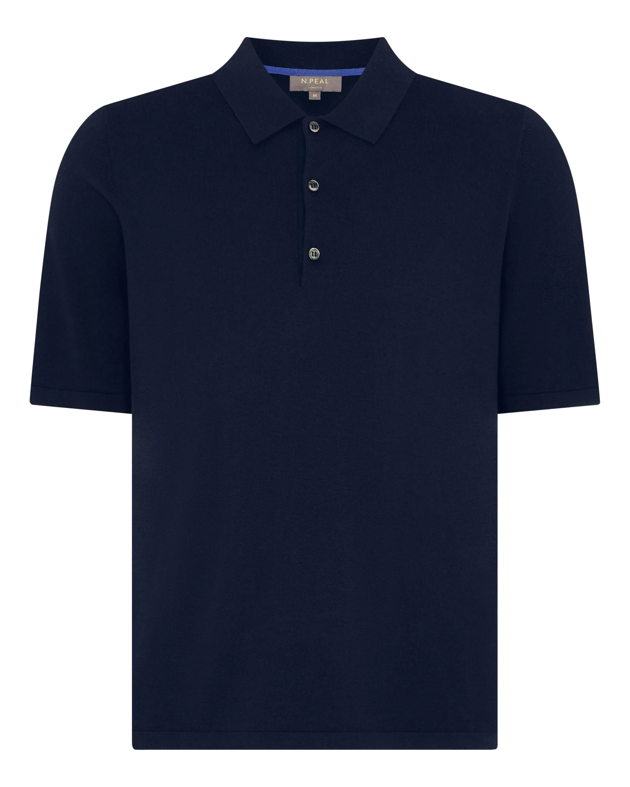 Men's Polzeath Cotton Cashmere Polo T-Shirt Navy Blue - Image 2