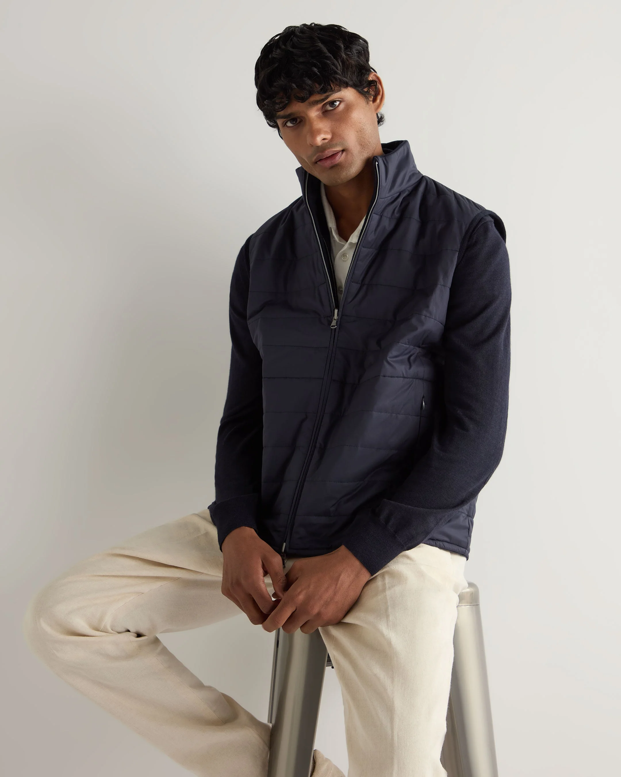 Men's Strand Down Gilet Navy Blue
