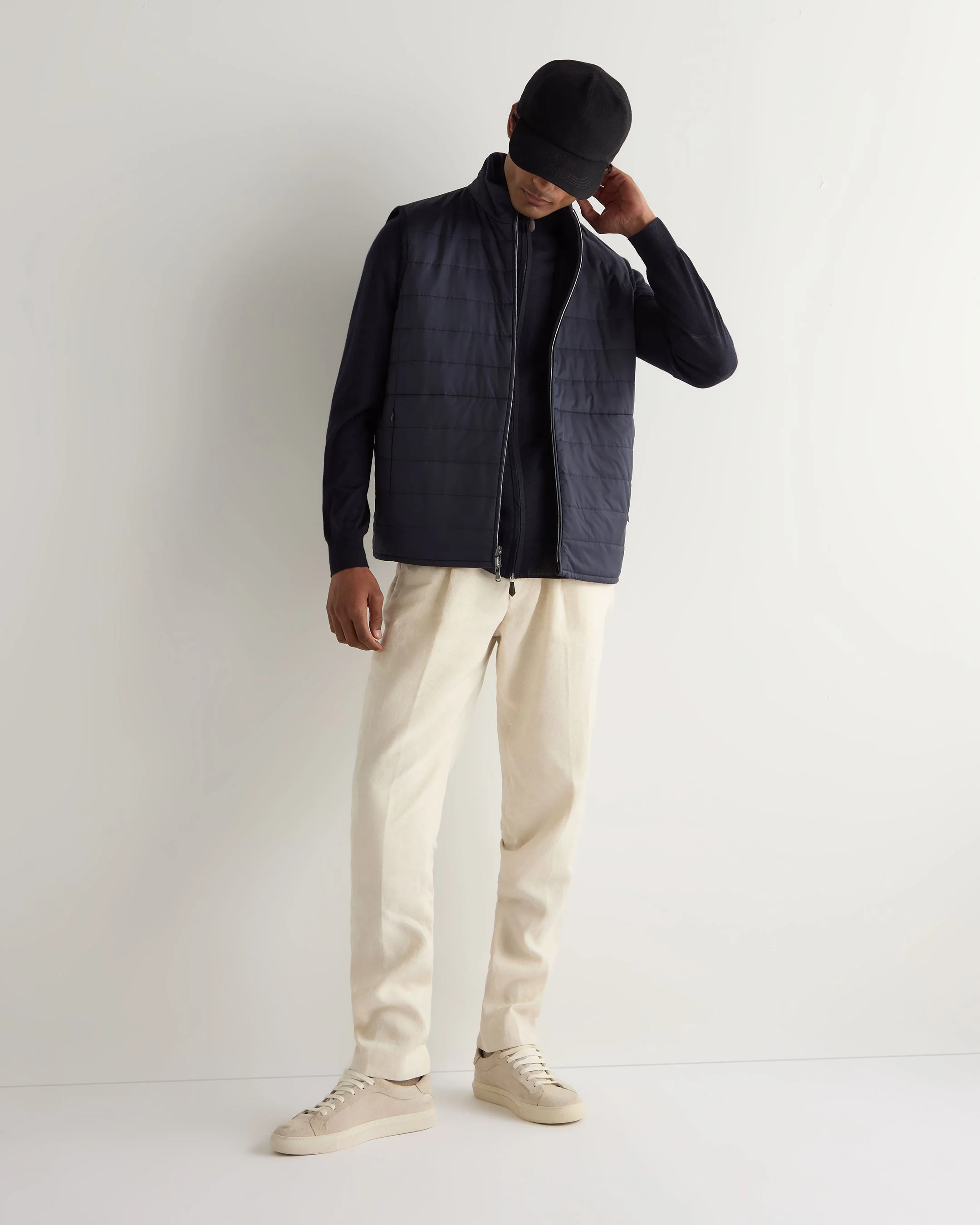 Men's Strand Down Gilet Navy Blue - Image 3