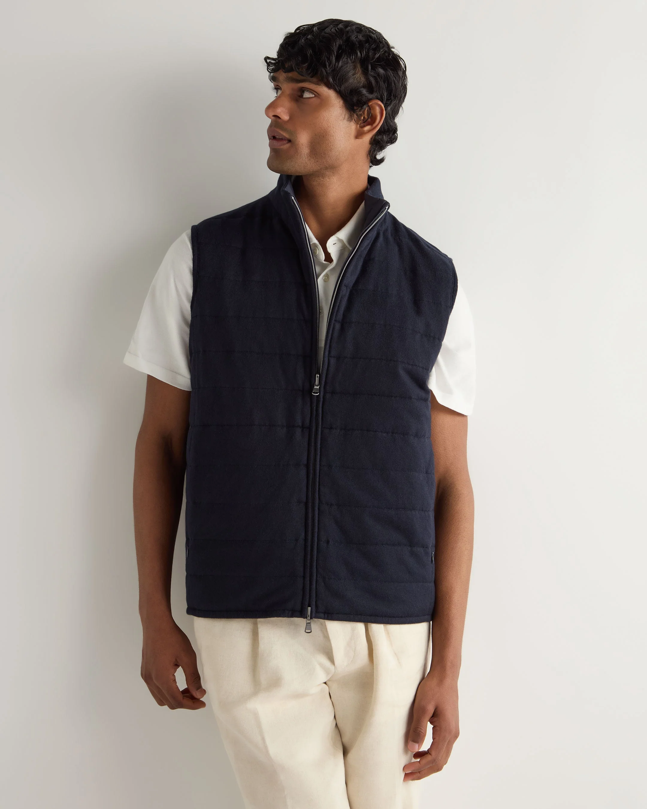 Men's Strand Down Gilet Navy Blue - Image 5