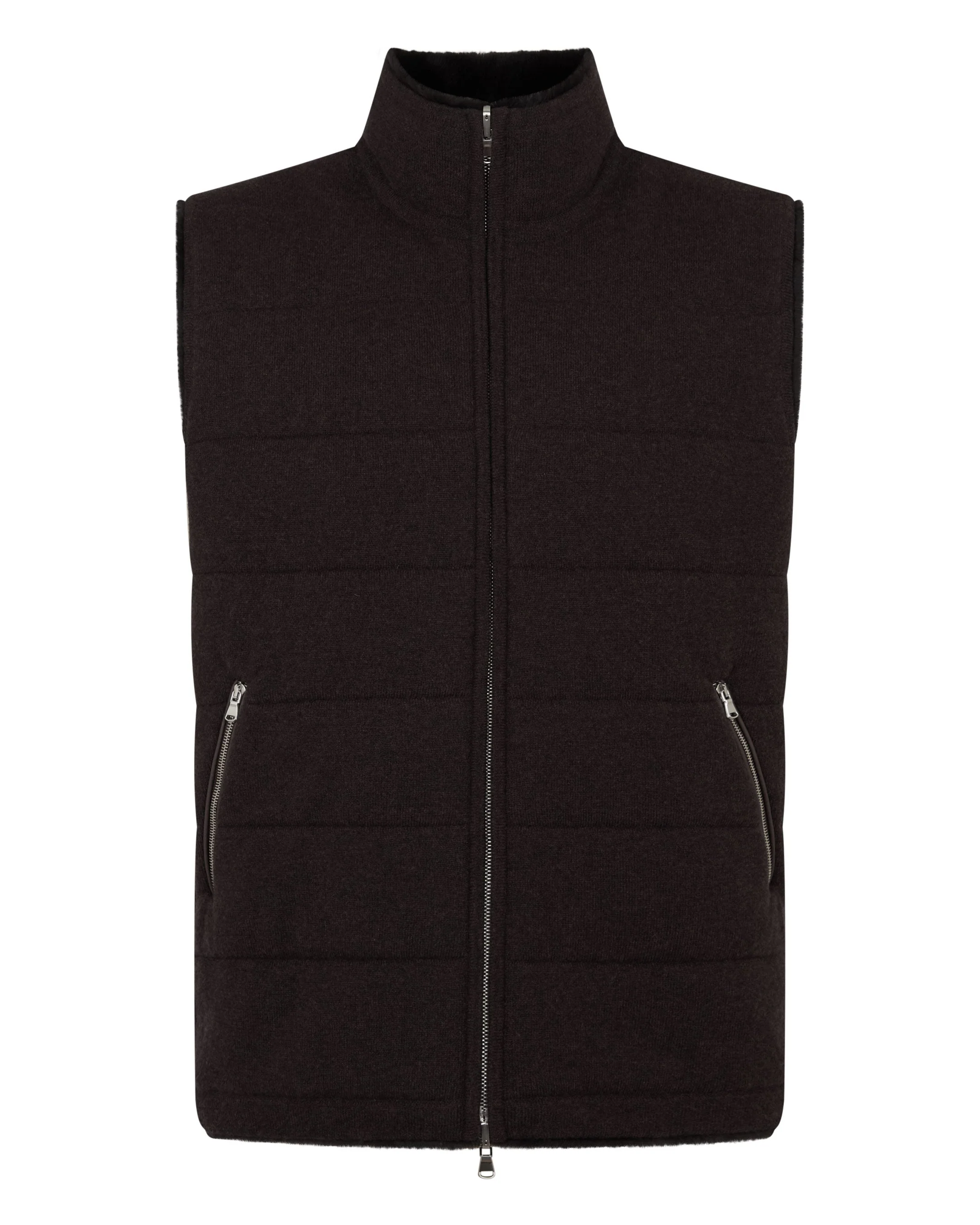 Men's Vermont Fur Lined Gilet Chocolate Brown - Image 2