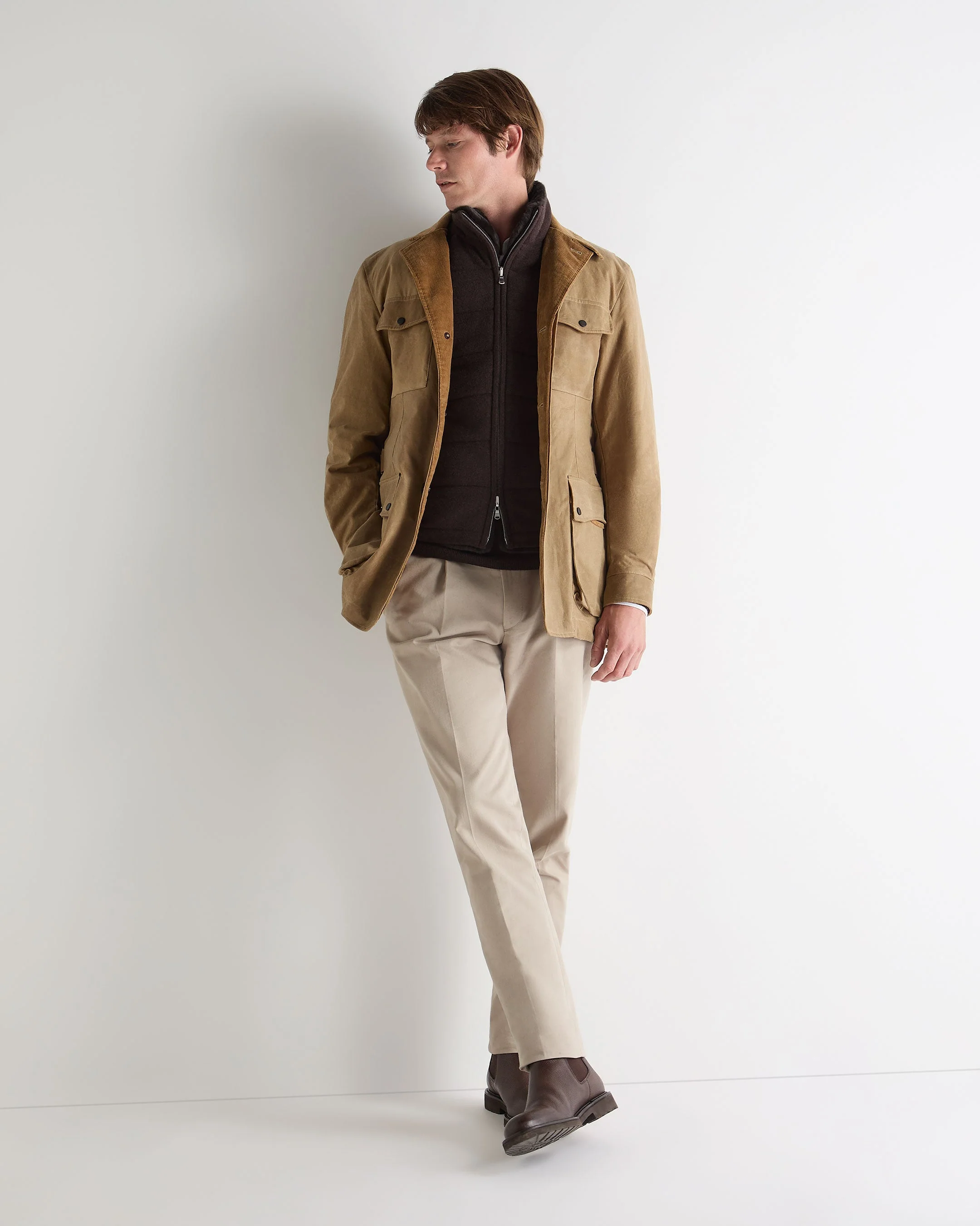 Men's Vermont Fur Lined Gilet Chocolate Brown - Image 3