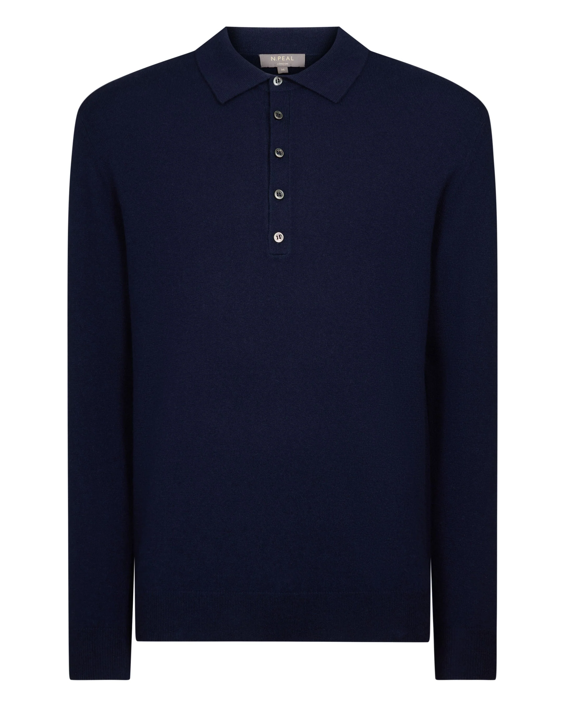 Men's Greenwich Cashmere Polo Shirt Deep French Blue - Image 2