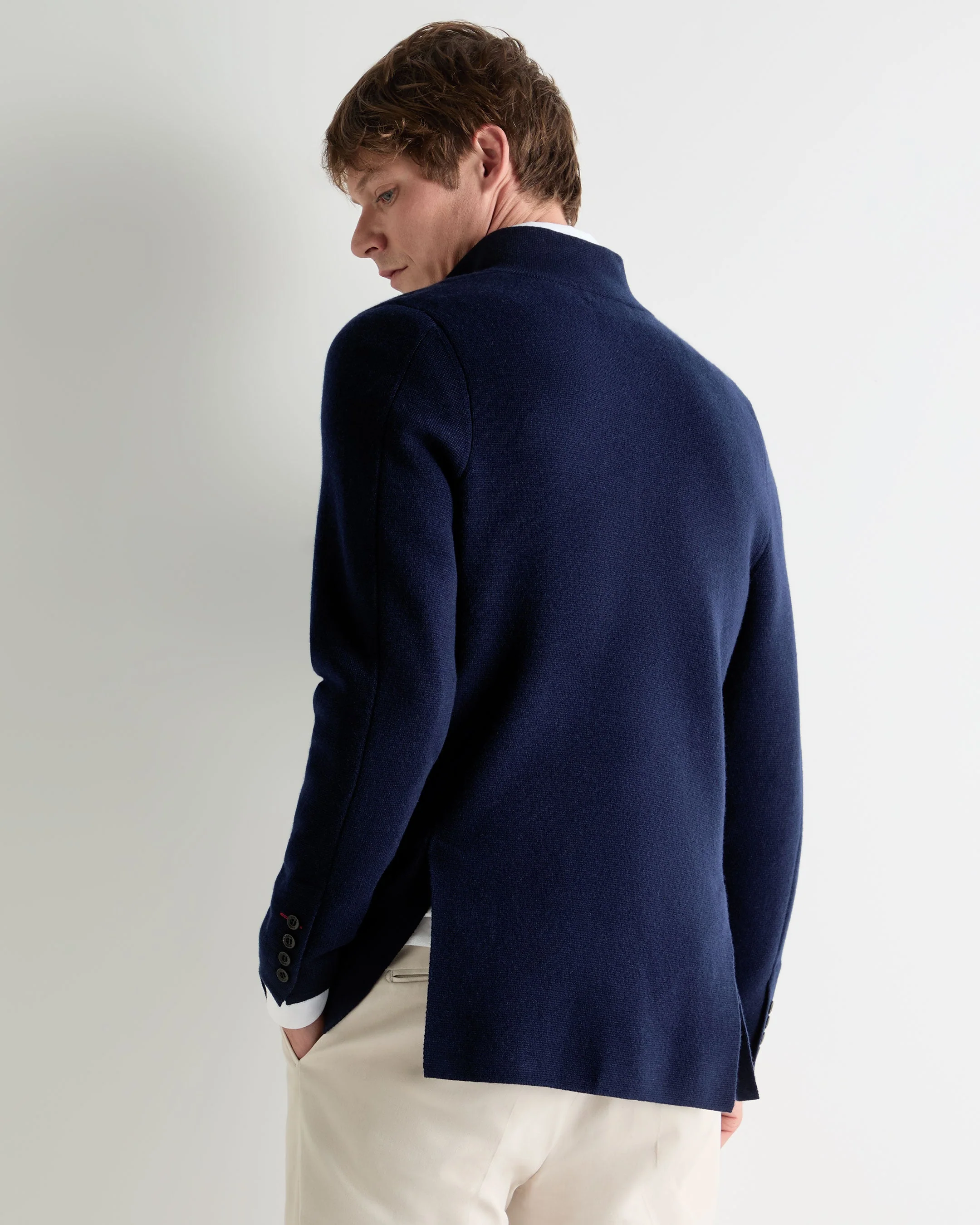 Men's Grosvenor Milano Cashmere Jacket Deep French Blue - Image 4
