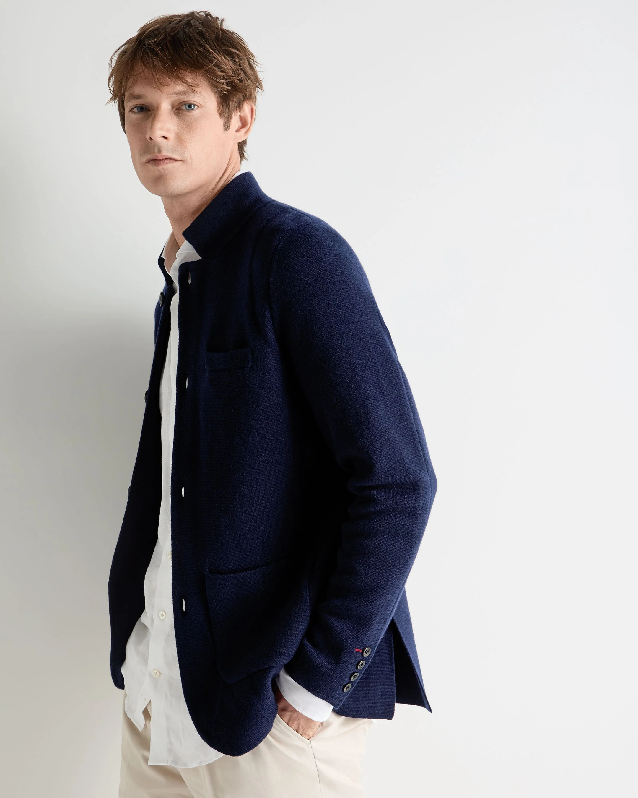 Men's Grosvenor Milano Cashmere Jacket Deep French Blue - Image 5