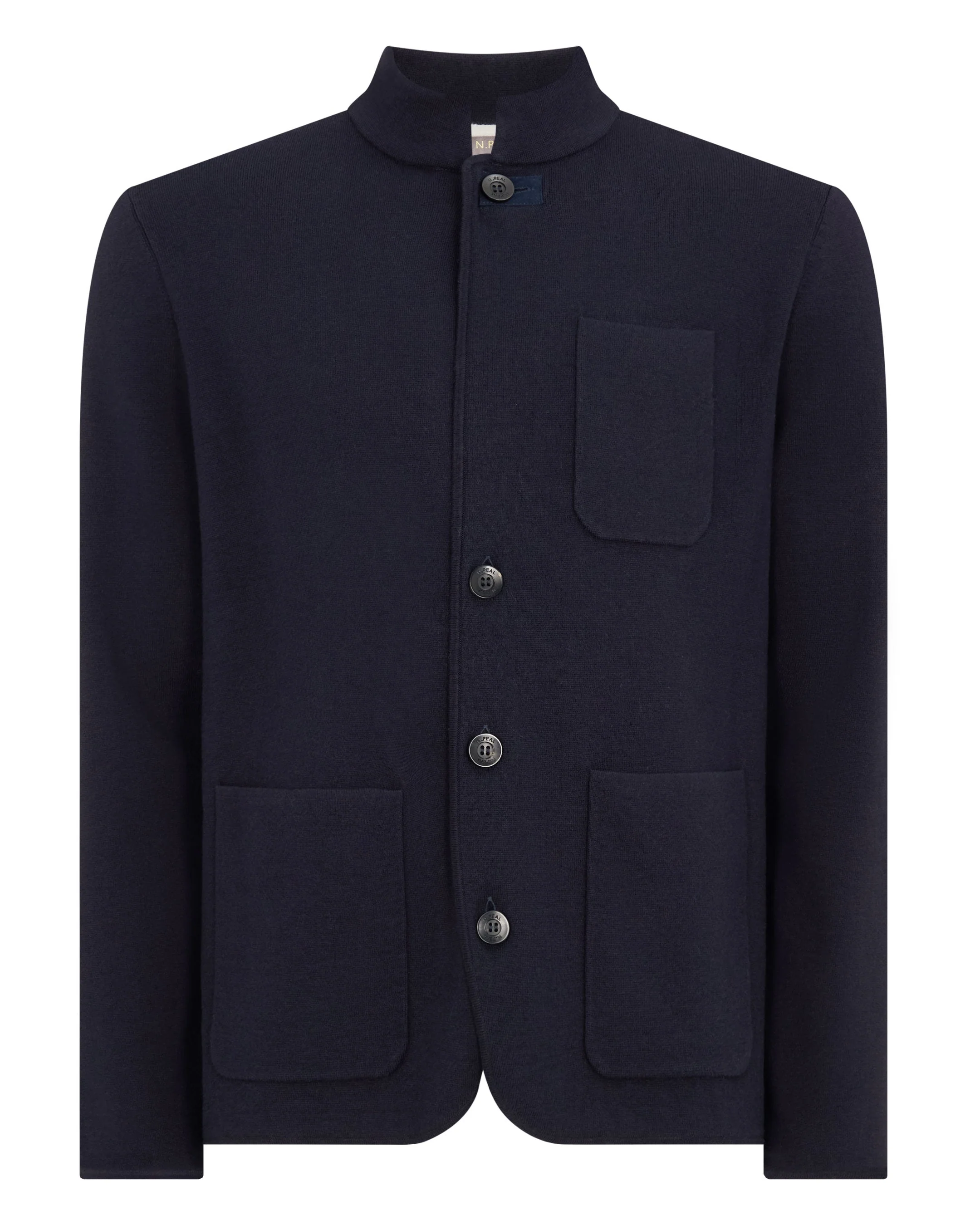 Men's Half Milano Cotton Blend Jacket Navy Blue - Image 2
